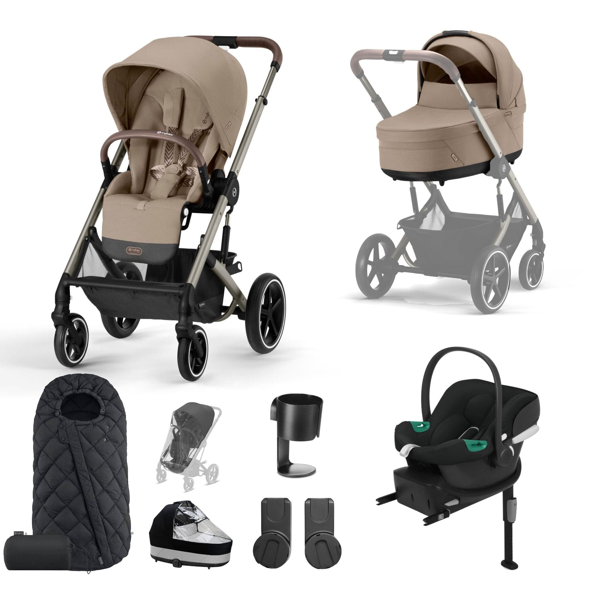 Cybex Balios S Lux Comfort Bundle in Taupe/Almond Beige Travel Systems 16905-ALM-BEI 4063846456383