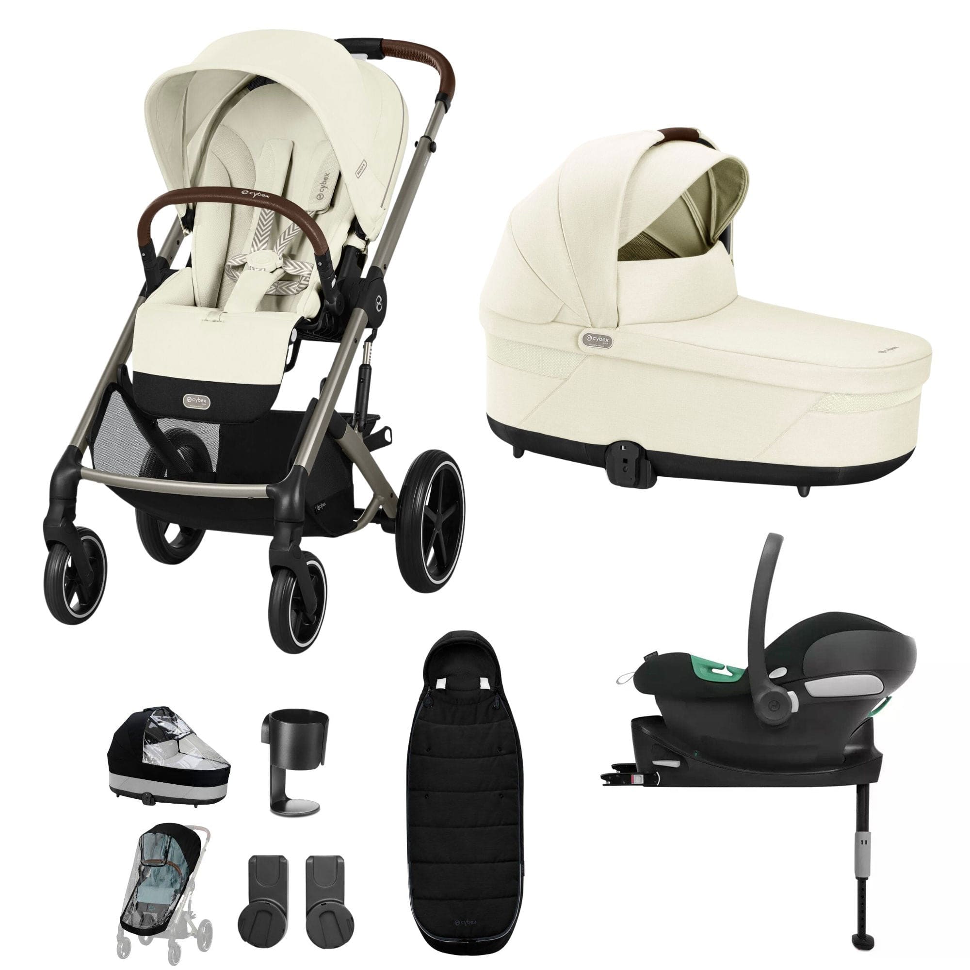 Cybex Balios S Lux Comfort Bundle in Taupe/Seashell Beige Travel Systems 14652-TPE-SEA-BEI