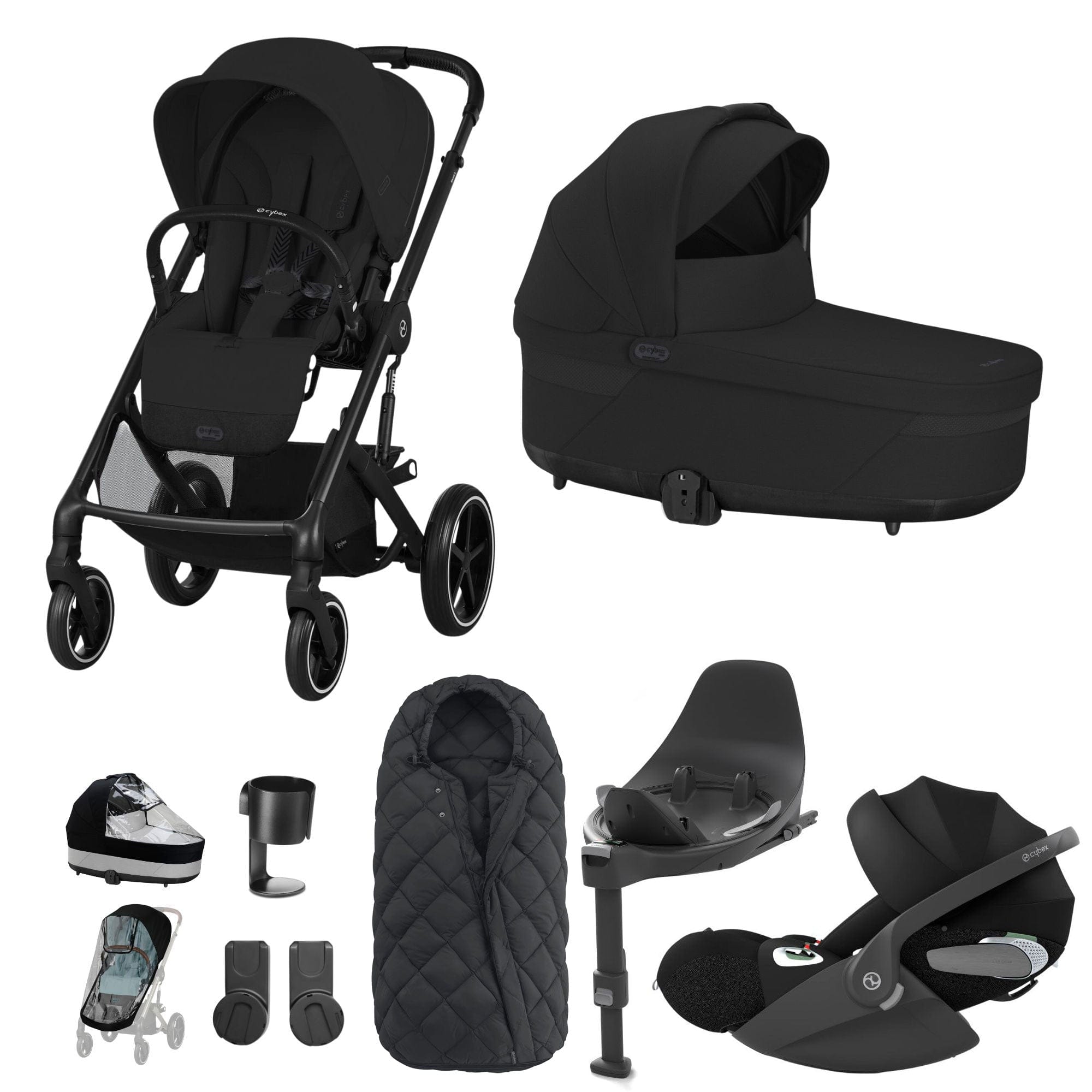 Cybex Balios S Lux Luxury Bundle in Black/Moon Black Travel Systems 127459-BLK-MOO-BLK 4063846317806