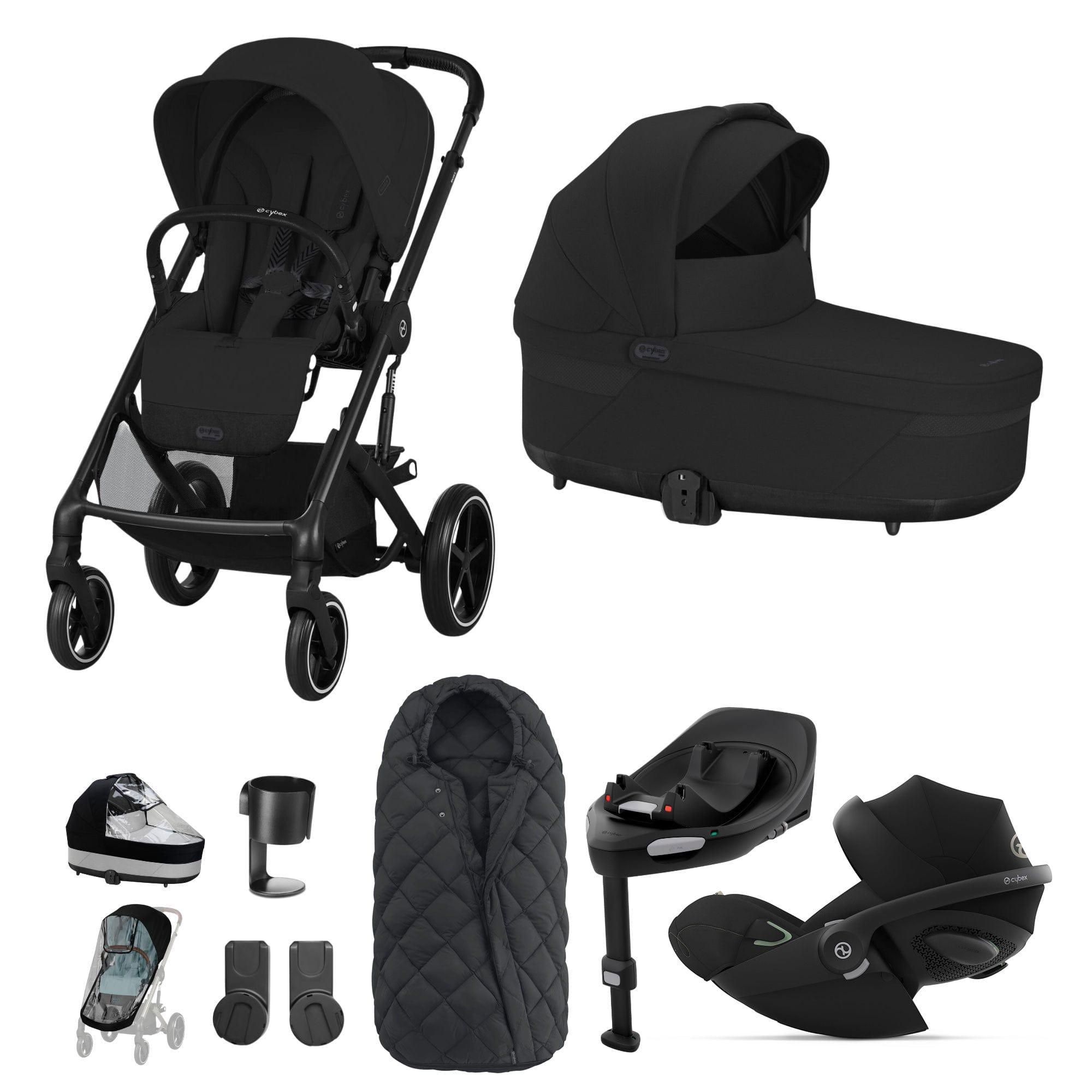 Cybex Balios S Lux Luxury Bundle in Black/Moon Black Travel Systems 14665-BLK-MOO-BLK 4063846317806