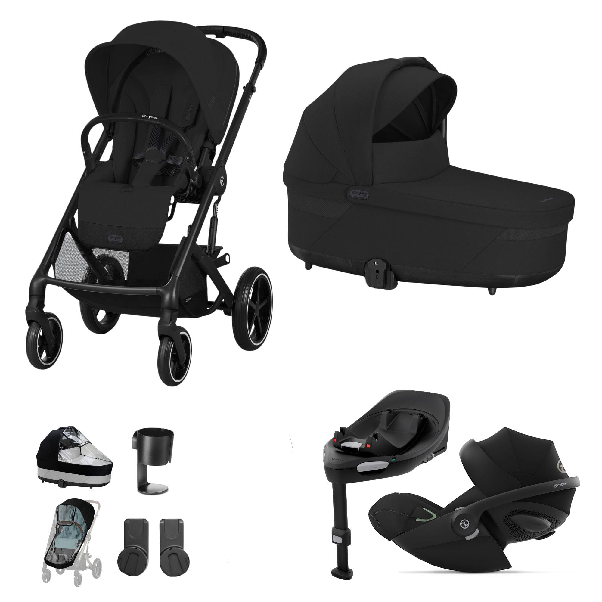 Cybex Balios S Lux Luxury Bundle in Black/Moon Black Travel Systems 14672-BLK-MOO-BLK-1 4063846317806