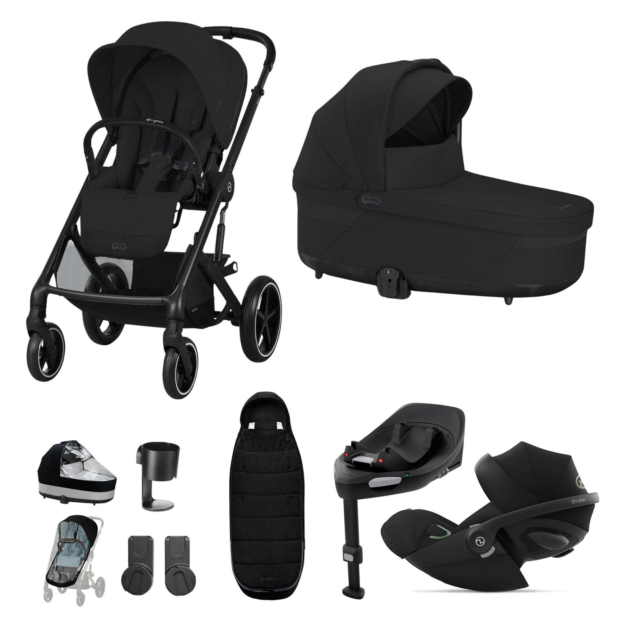 Cybex Balios S Lux Luxury Bundle in Black/Moon Black Travel Systems 14672-BLK-MOO-BLK 4063846317806