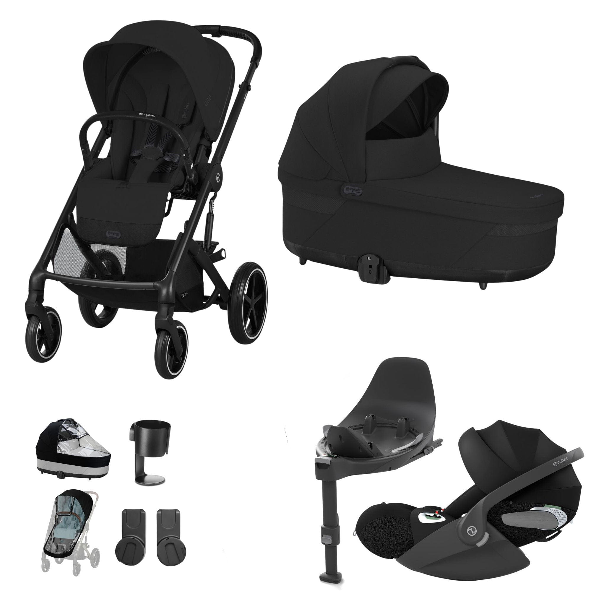 Cybex Balios S Lux Luxury Bundle in Black/Moon Black Travel Systems 14697-BLK-MOO-BLK-1 4063846317806