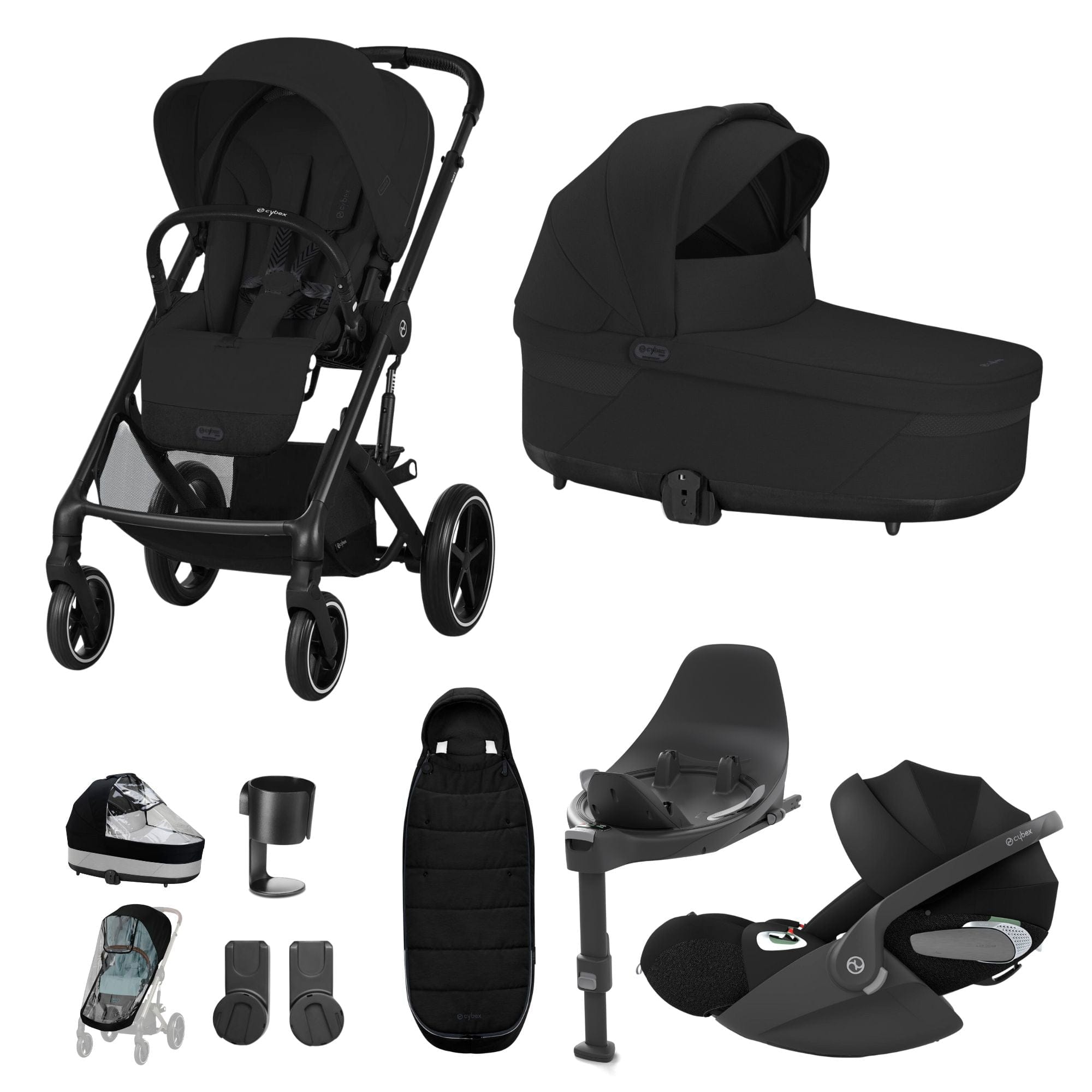 Cybex Balios S Lux Luxury Bundle in Black/Moon Black Travel Systems 14697-BLK-MOO-BLK 4063846317806