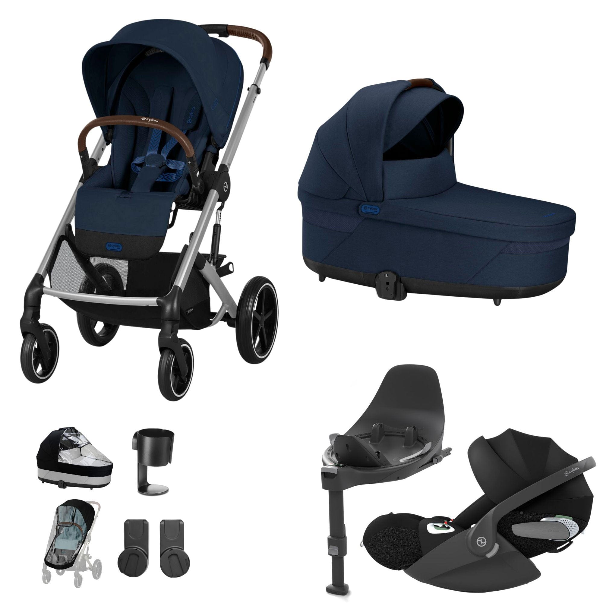 Cybex Balios S Lux Luxury Bundle in Silver/Ocean Blue Travel Systems 127460-SLV-OCE-BLU-2 4063846366330