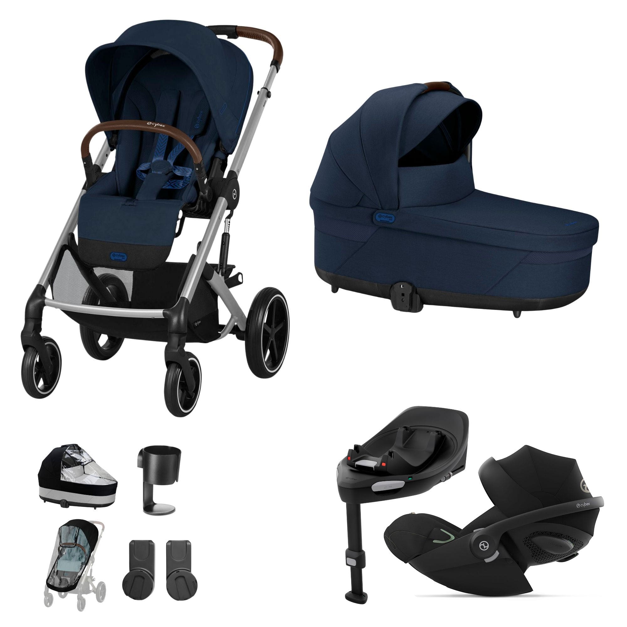 Cybex Balios S Lux Luxury Bundle in Silver/Ocean Blue Travel Systems 14667-SLV-OCE-BLU-1 4063846366330