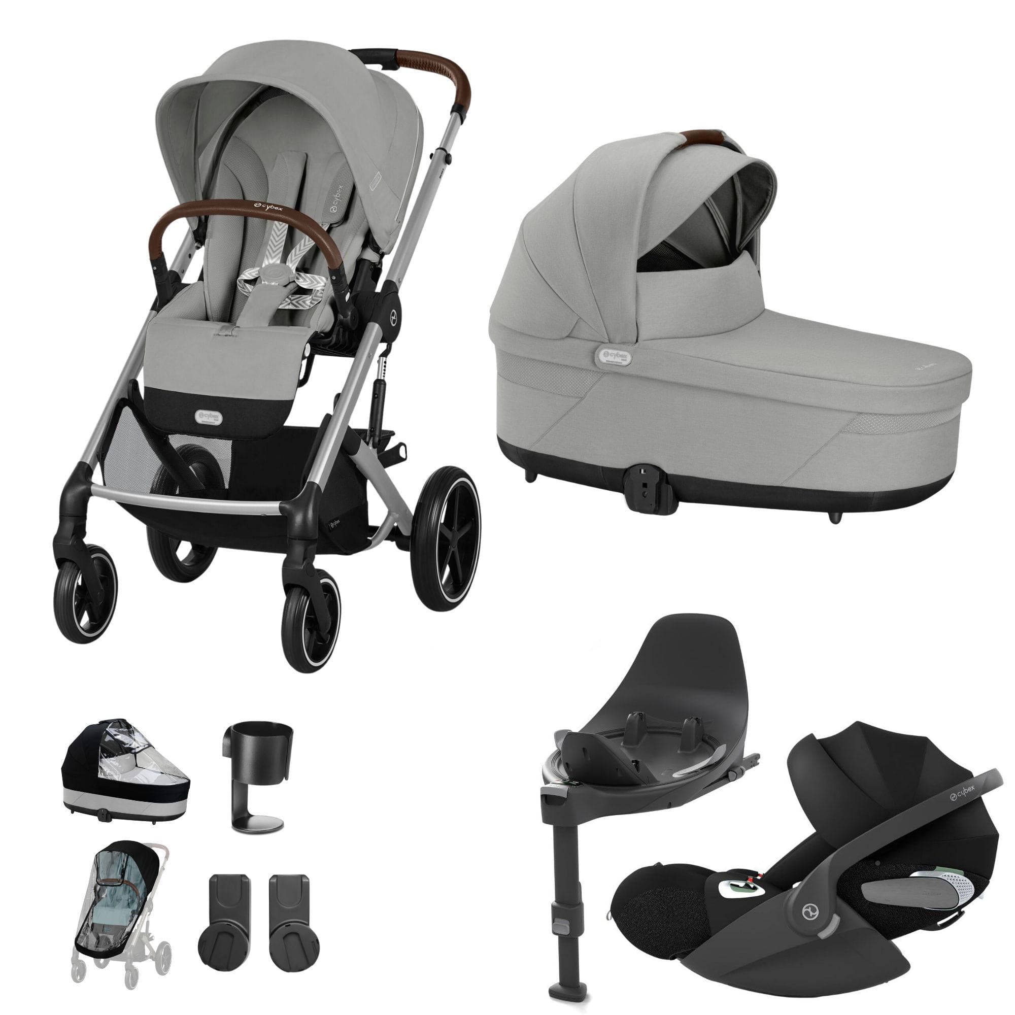 Cybex Balios S Lux Luxury Bundle in Silver/Stone Grey Travel Systems 127461-SLV-LAV-GRY-3 4063846317967