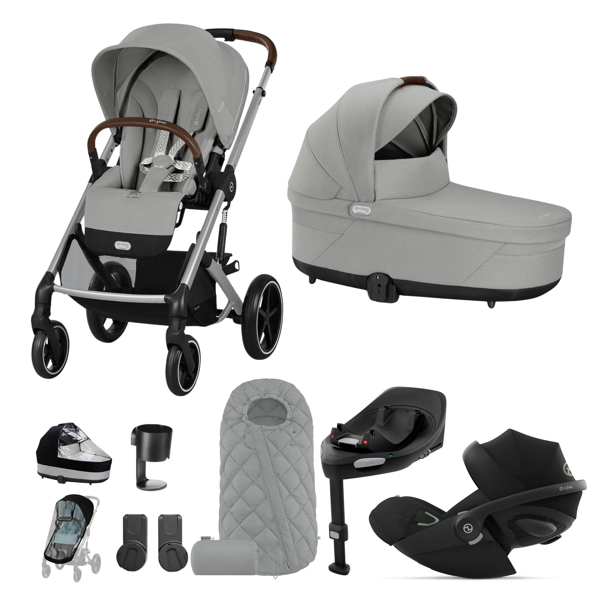 Cybex Balios S Lux Luxury Bundle in Silver/Stone Grey Travel Systems 14666-SLV-LAV-GRY 4063846317967