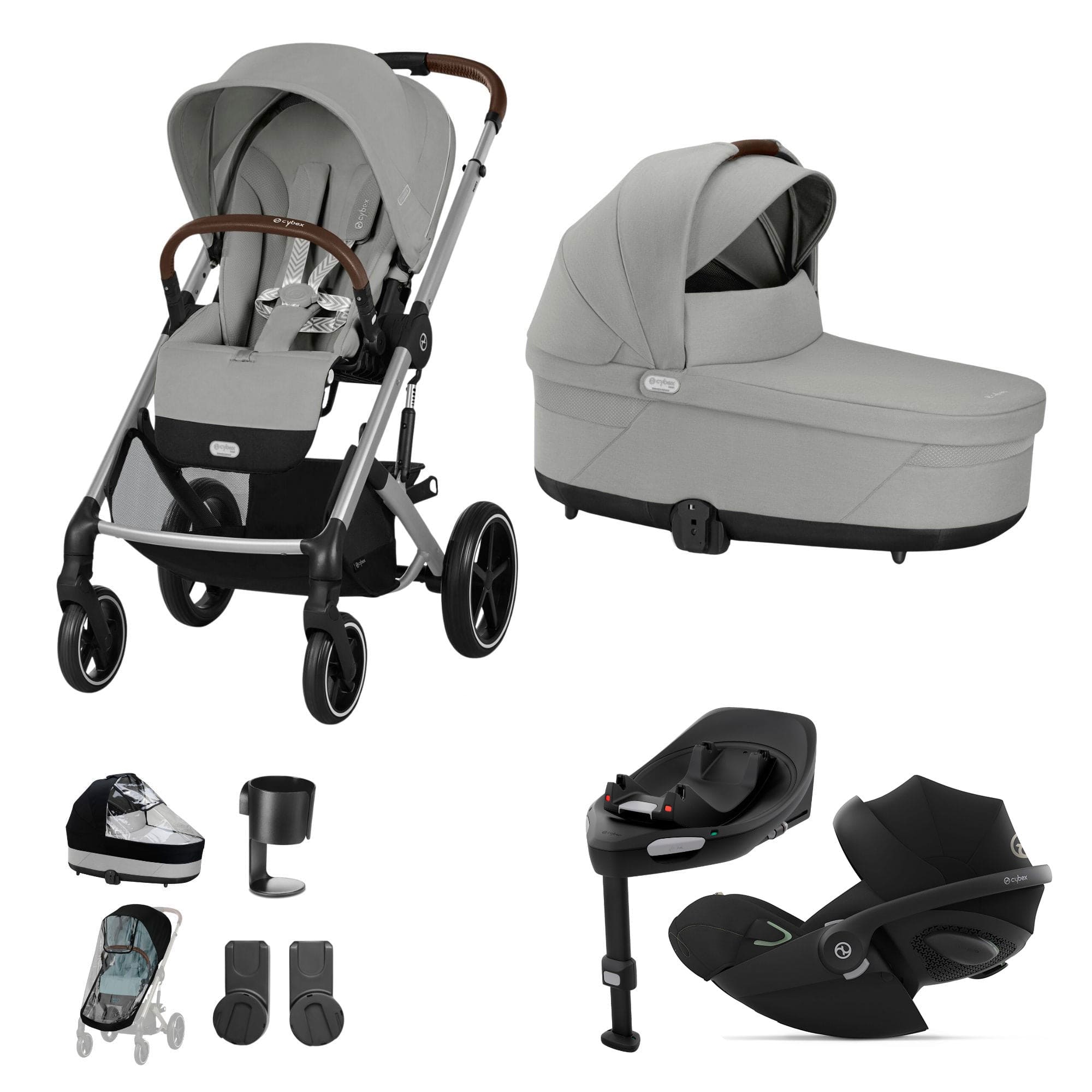 Cybex Balios S Lux Luxury Bundle in Silver/Stone Grey Travel Systems 14673-SLV-LAV-GRY-1 4063846317967