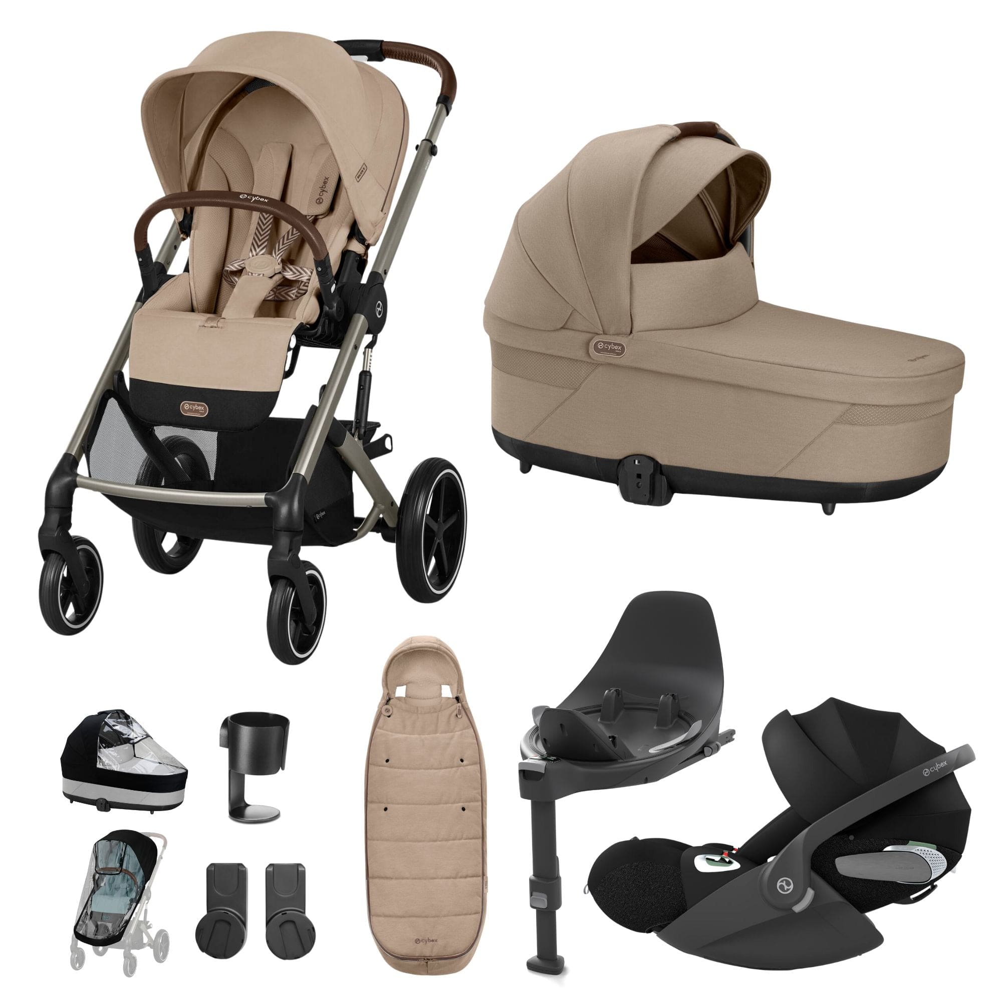 Cybex Balios S Lux Luxury Bundle in Taupe/Almond Beige Travel Systems 16917-ALM-BEI-1 4063846456383