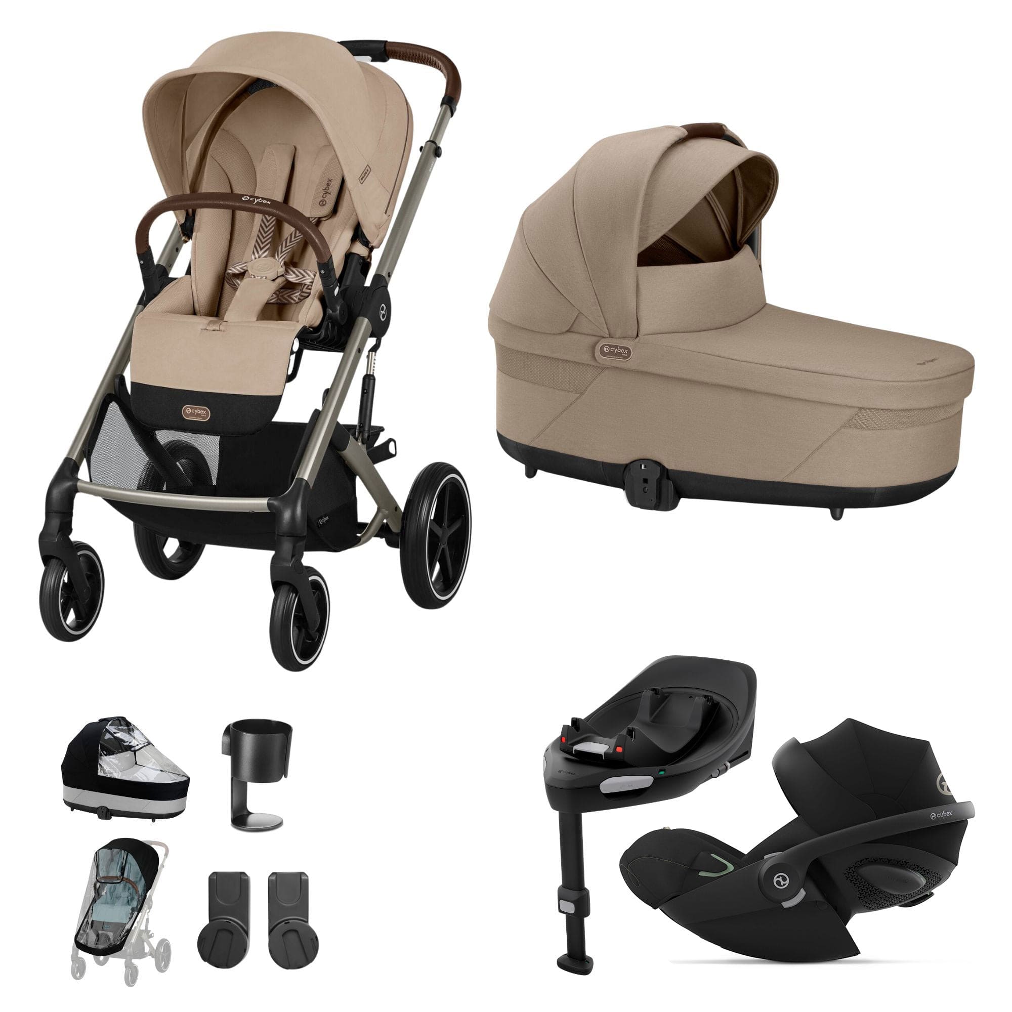 Cybex Balios S Lux Luxury Bundle in Taupe/Almond Beige Travel Systems 16917-ALM-BEI-4 4063846456383