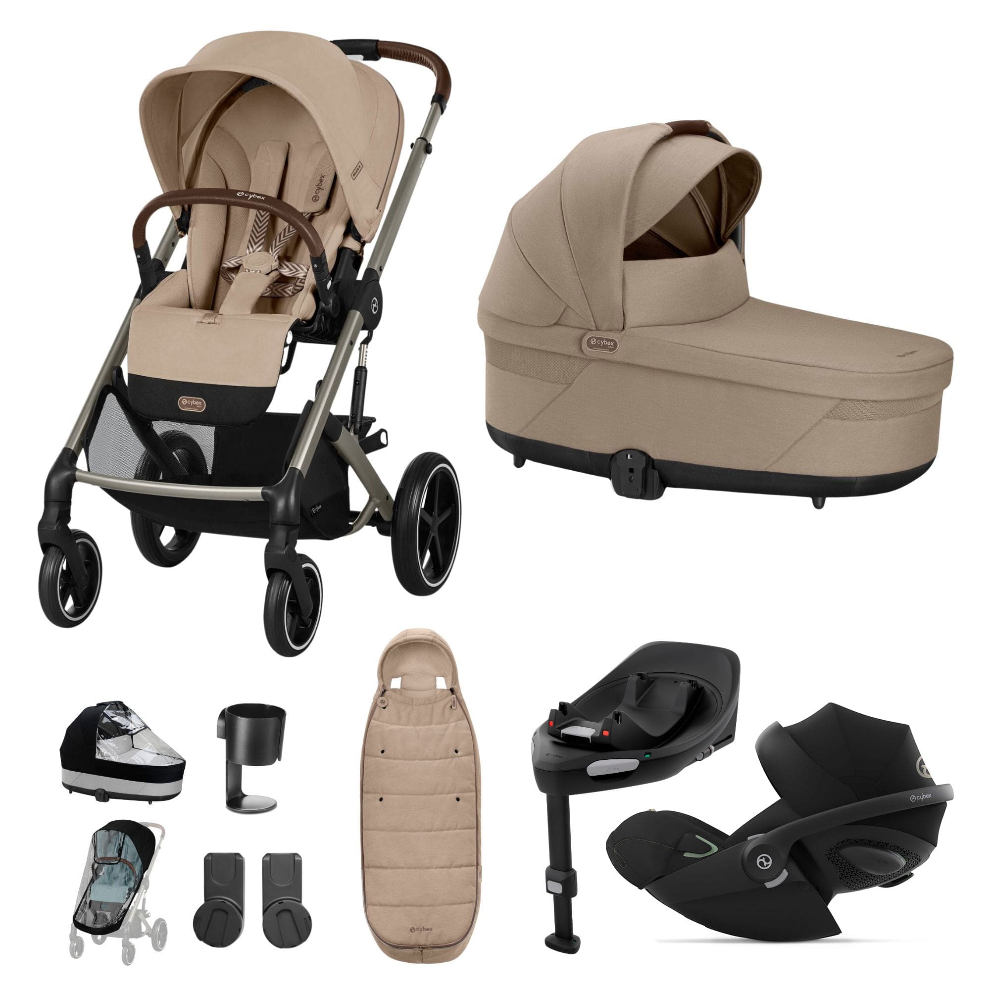 Cybex Balios S Lux Luxury Bundle in Taupe/Almond Beige Travel Systems 16917-ALM-BEI 4063846456383