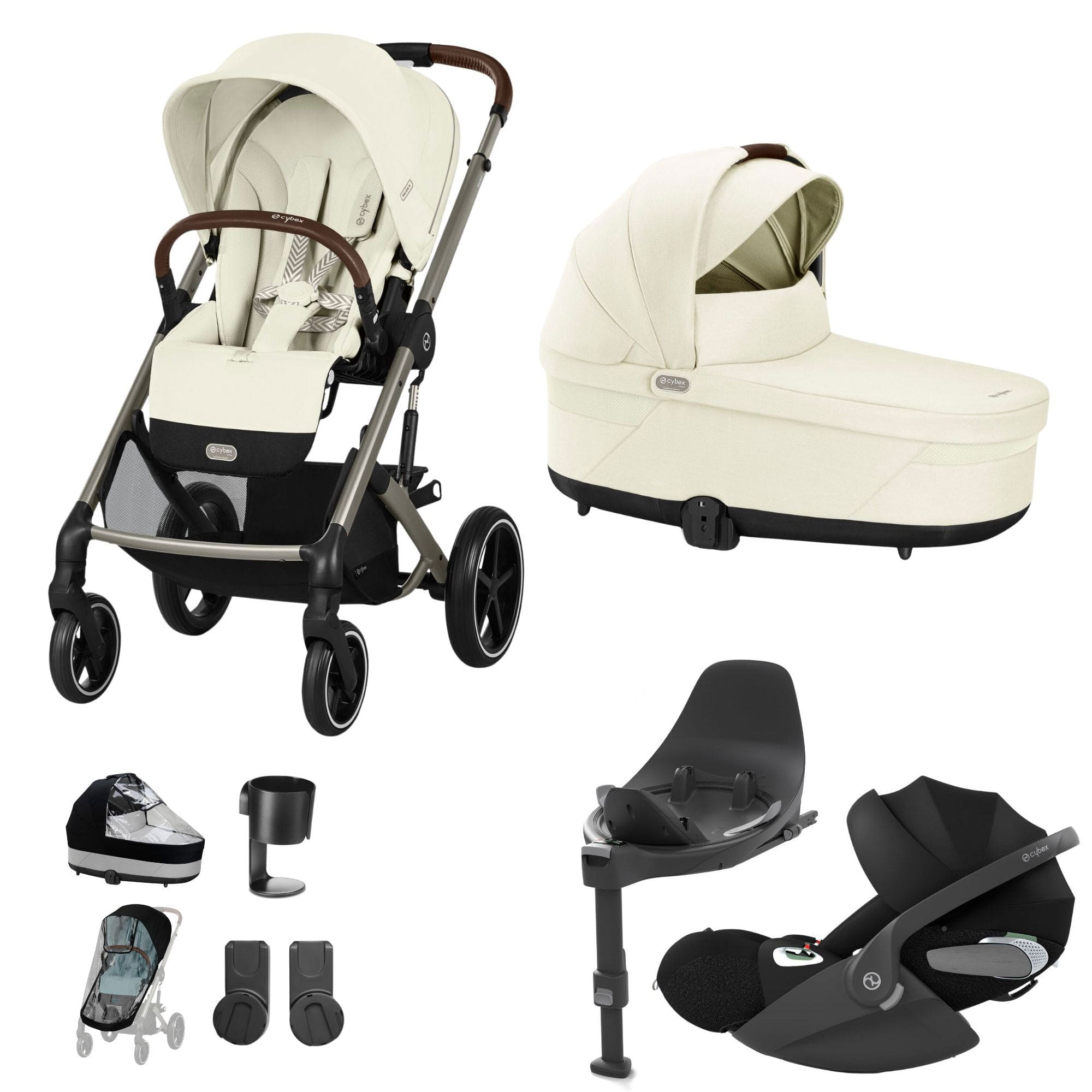 Cybex Balios S Lux Luxury Bundle in Taupe/Seashell Beige Travel Systems 127461-TAU-SEA-BEI-5 4063846318124