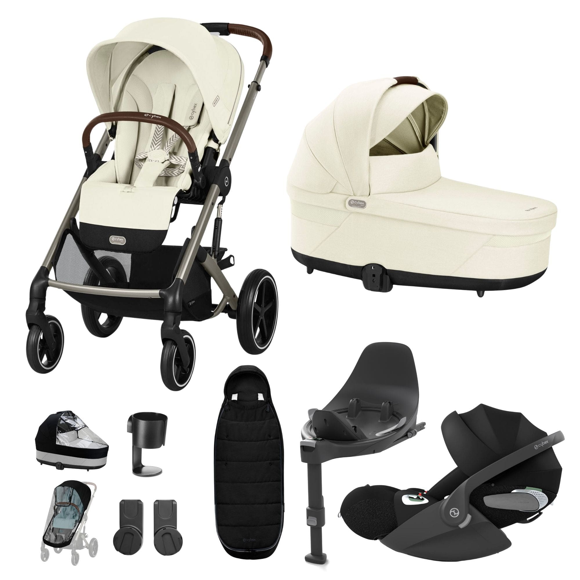 Cybex Balios S Lux Luxury Bundle in Taupe/Seashell Beige Travel Systems 16917-SEA-BEI-3 4063846318124