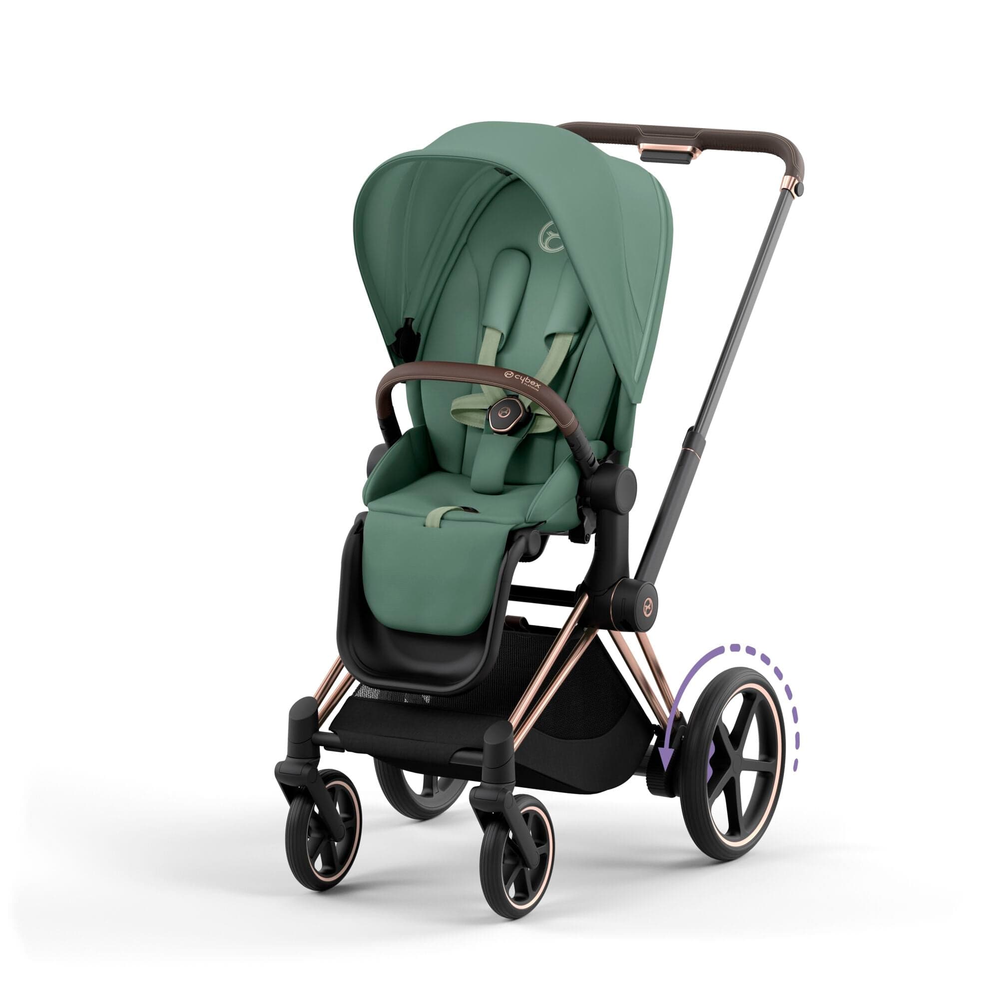 Cybex e-Priam Travel System With Cloud T in Leaf Green Travel Systems