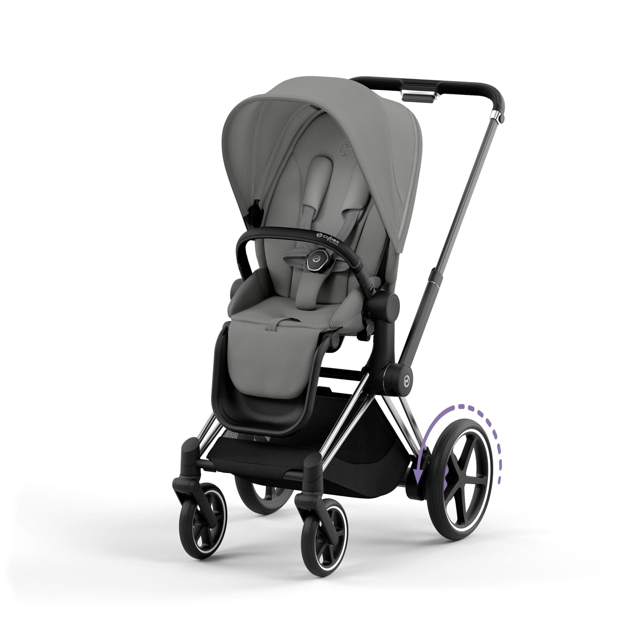 Cybex e-Priam Travel System With Cloud T in Mirage Grey Travel Systems