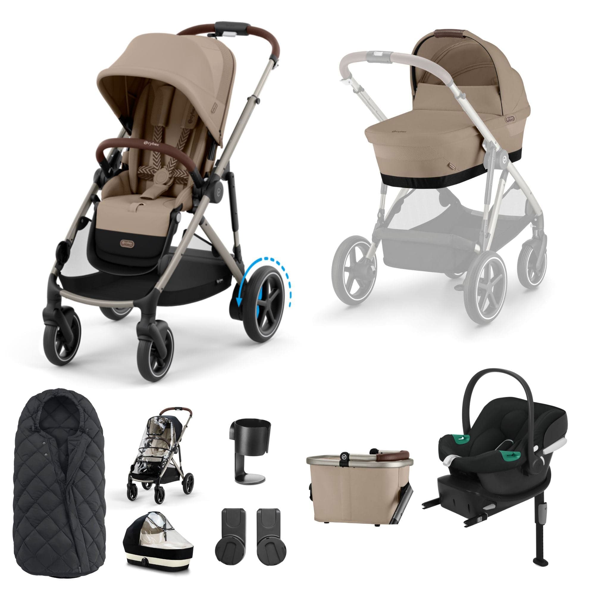 Cybex eGazelle S Comfort Bundle in Almond Beige Travel Systems 16349-ALM-BEI-1 4063846466047