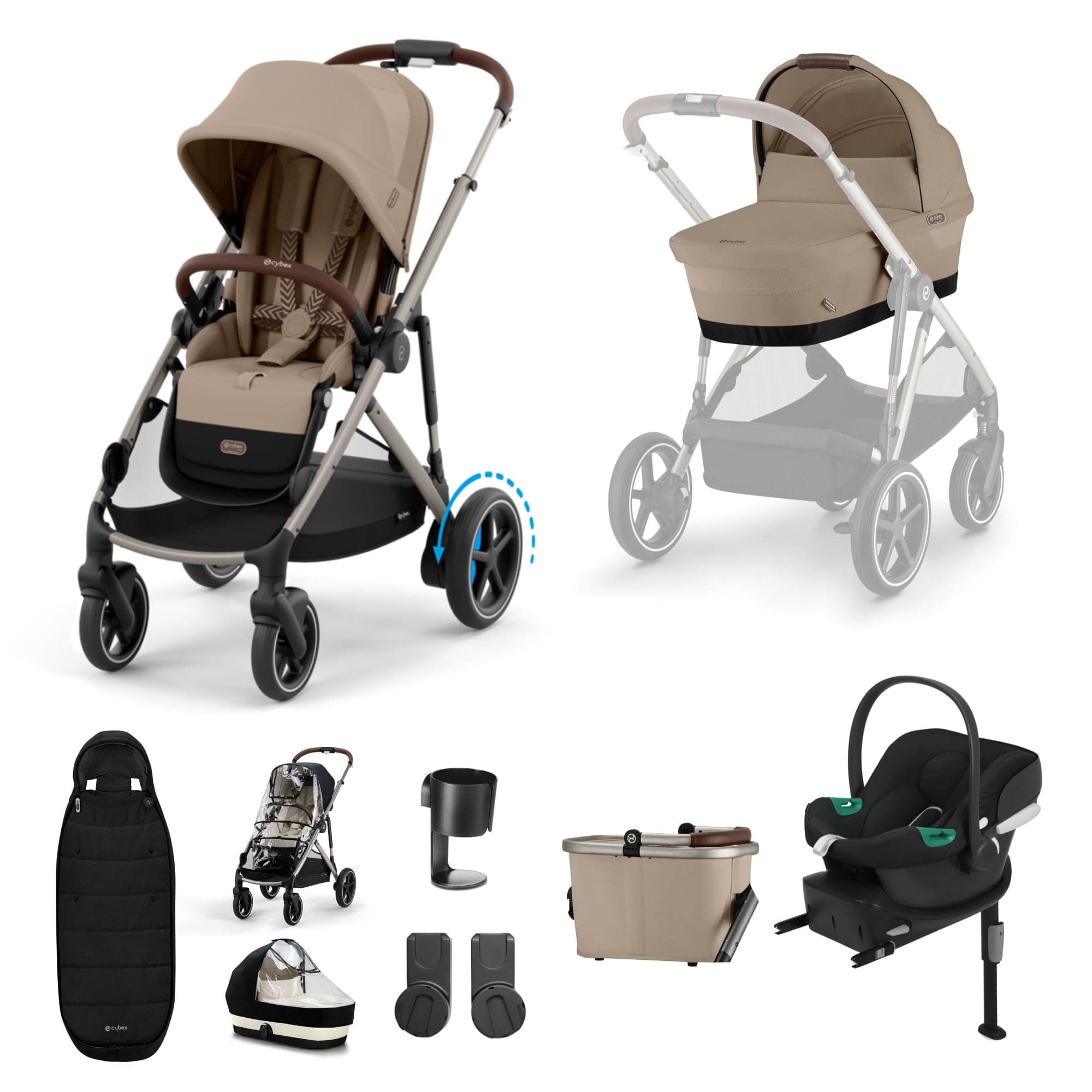 Cybex eGazelle S Comfort Bundle in Almond Beige Travel Systems 16349-ALM-BEI 4063846466047