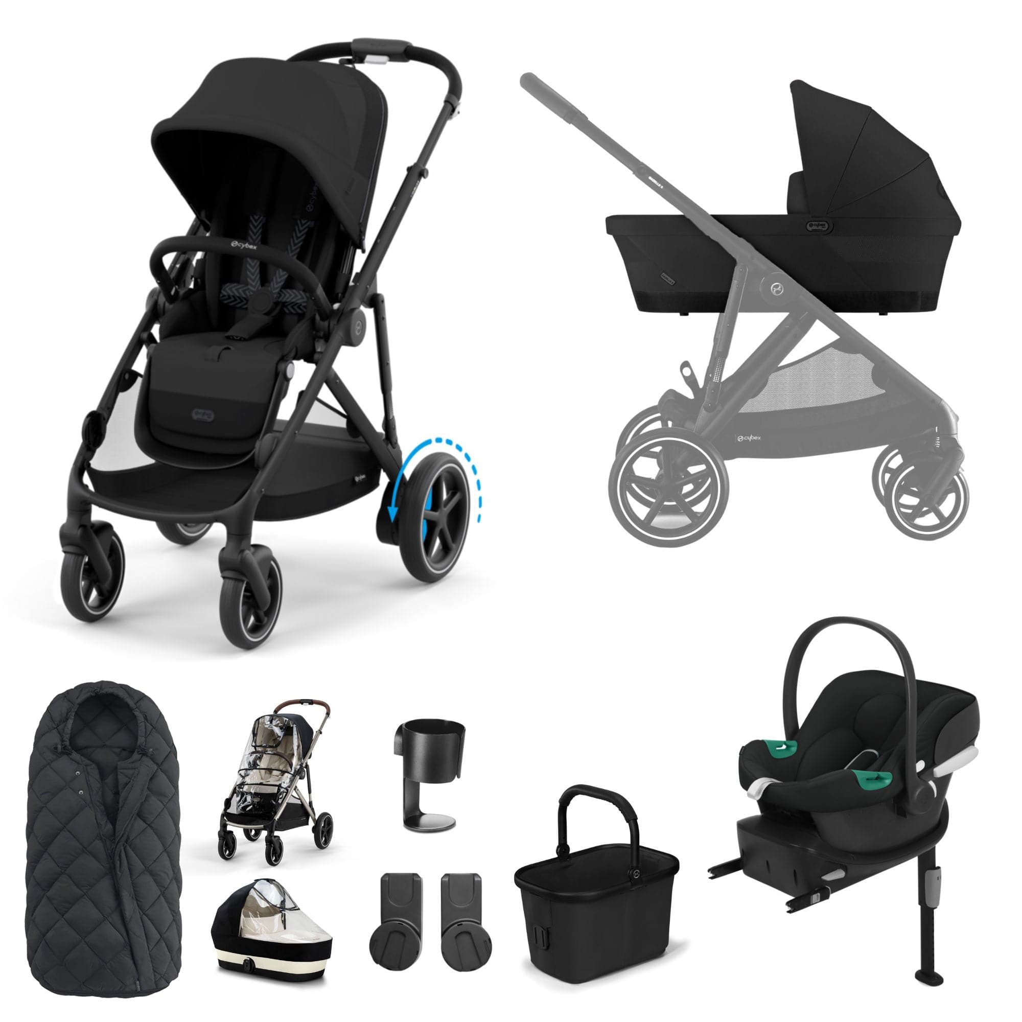 Cybex eGazelle S Comfort Bundle in Moon Black Travel Systems 16341-MOO-BLK-1 4063846465842