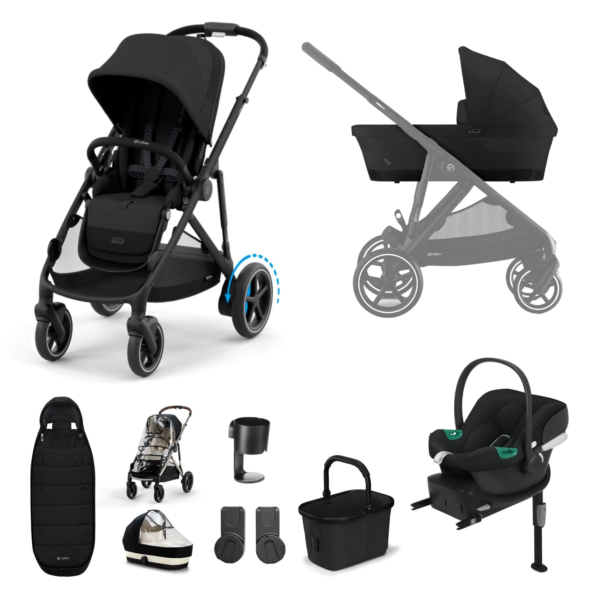 Cybex eGazelle S Comfort Bundle in Moon Black Travel Systems 16341-MOO-BLK 4063846465842