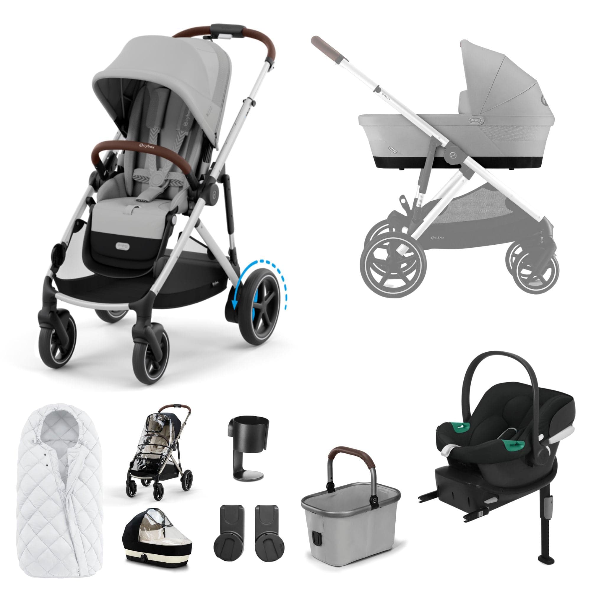 Cybex eGazelle S Comfort Bundle in Stone Grey Travel Systems 16343-STO-GRY-1 4063846465880