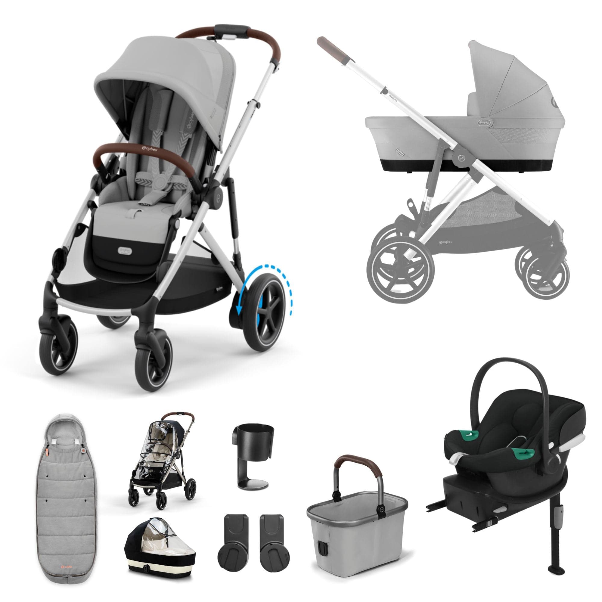 Cybex eGazelle S Comfort Bundle in Stone Grey Travel Systems 16343-STO-GRY 4063846465880