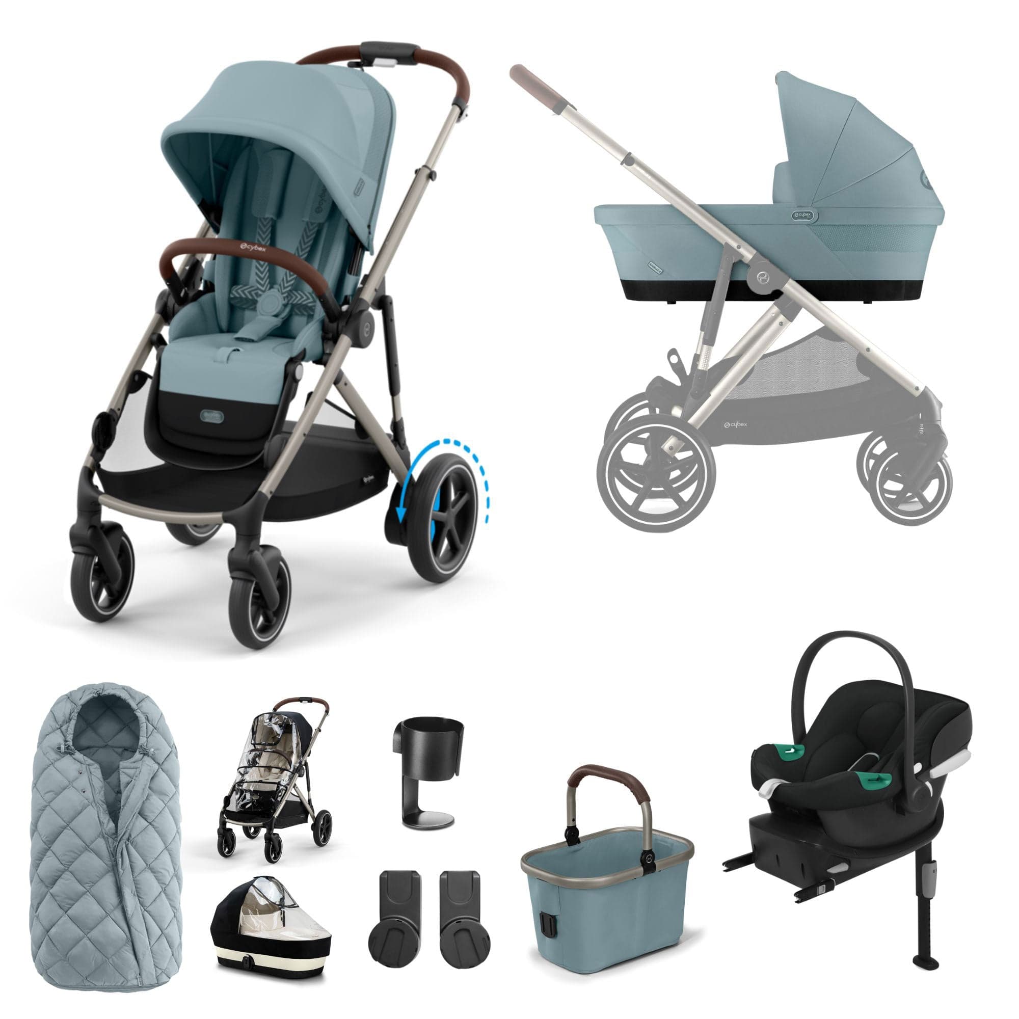 Cybex eGazelle S Comfort Bundle in Stormy Blue Travel Systems 16347-STO-BLU-1 4063846465965