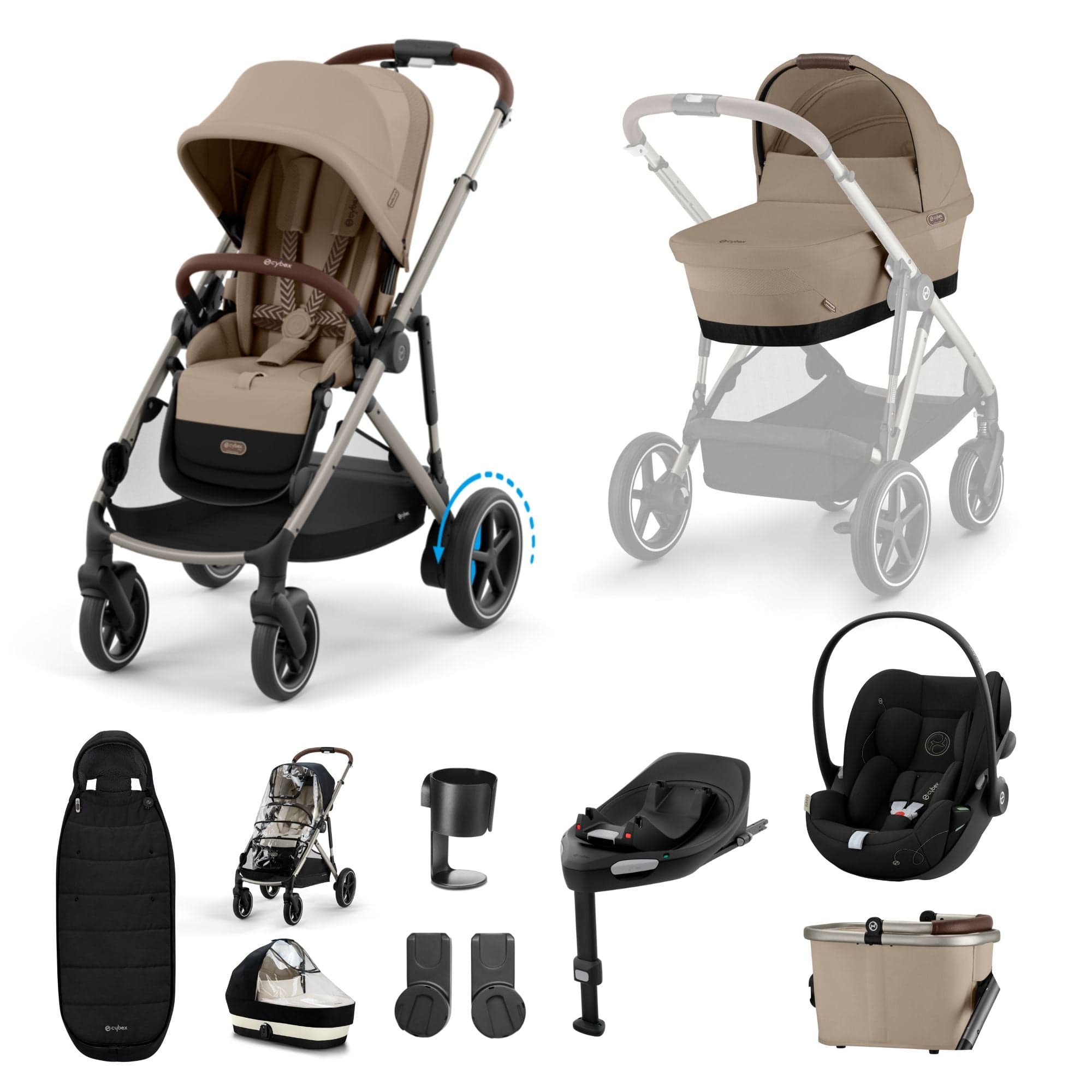 Cybex eGazelle S Luxury Bundle in Almond Beige Travel Systems 15650-ALM-BEI 4063846466047