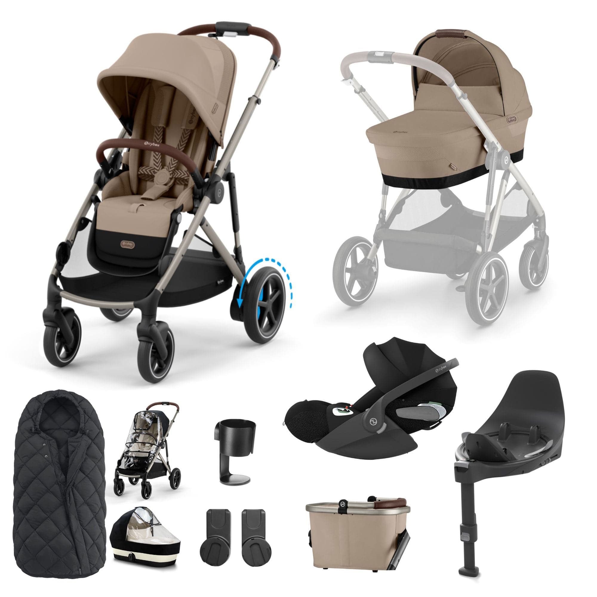 Cybex eGazelle S Luxury Bundle in Almond Beige Travel Systems