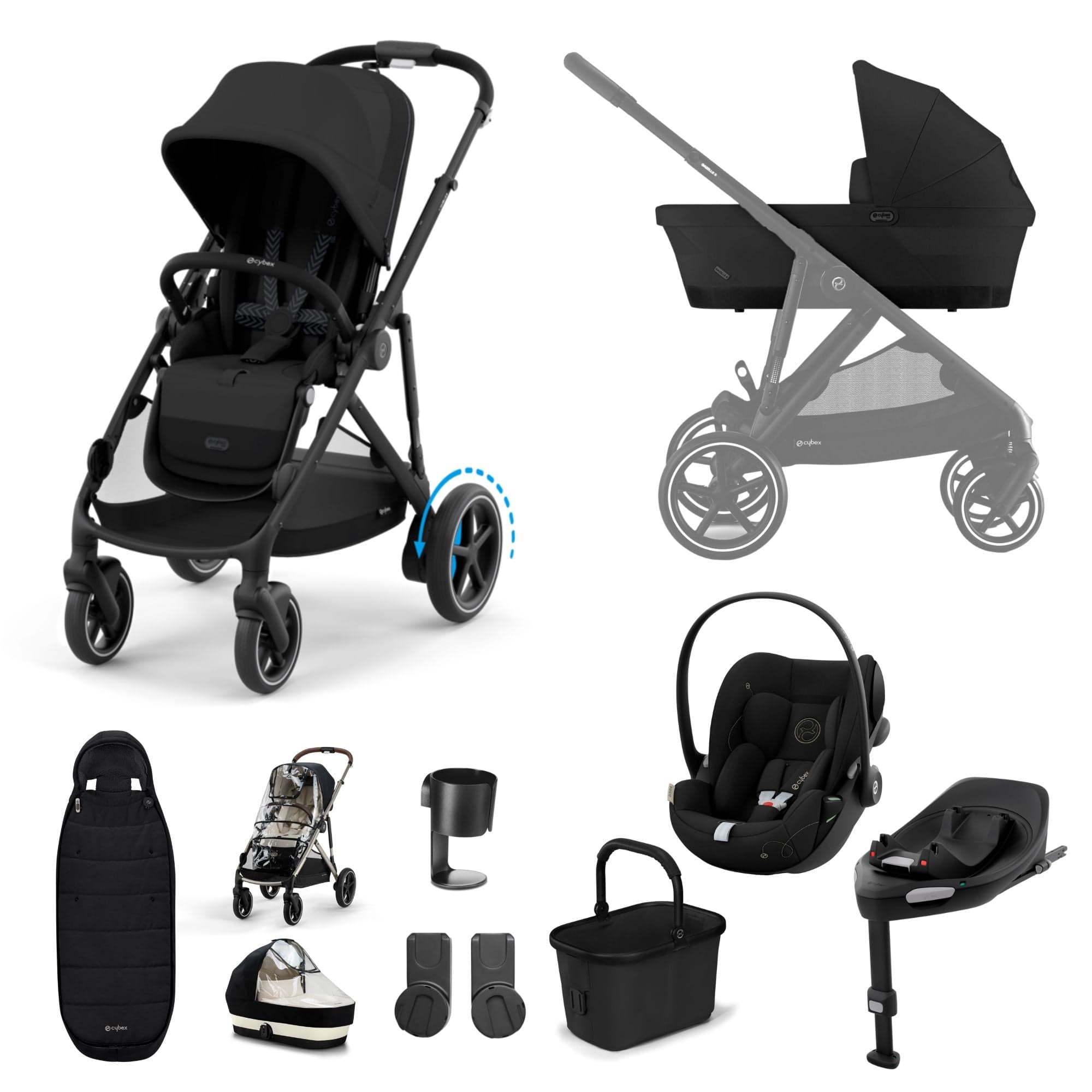 Cybex eGazelle S Luxury Bundle in Moon Black Travel Systems 15649-MOO-BLK 4063846465842