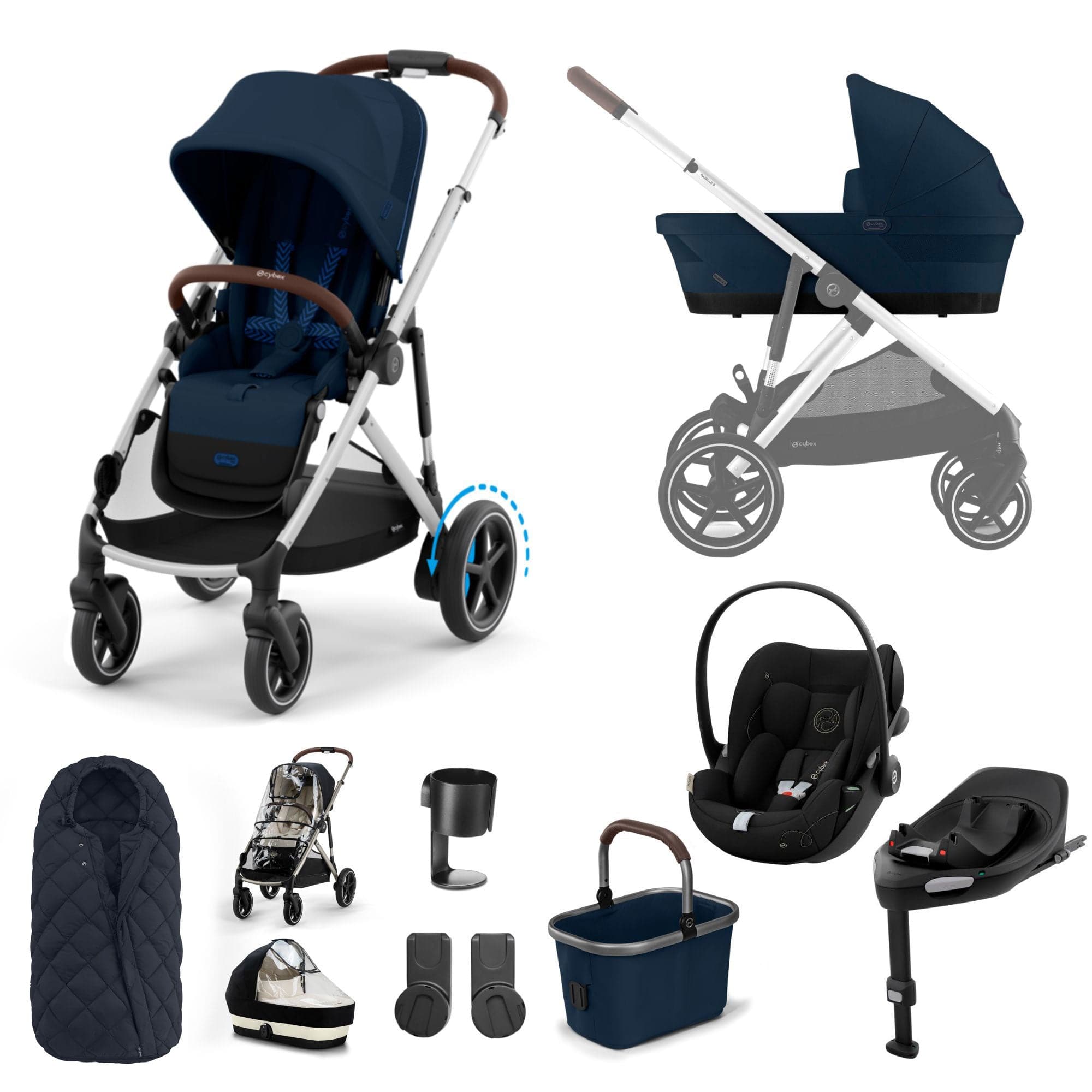 Cybex eGazelle S Luxury Bundle in Ocean Blue Travel Systems 16358-OCE-BLU-1 4063846465927