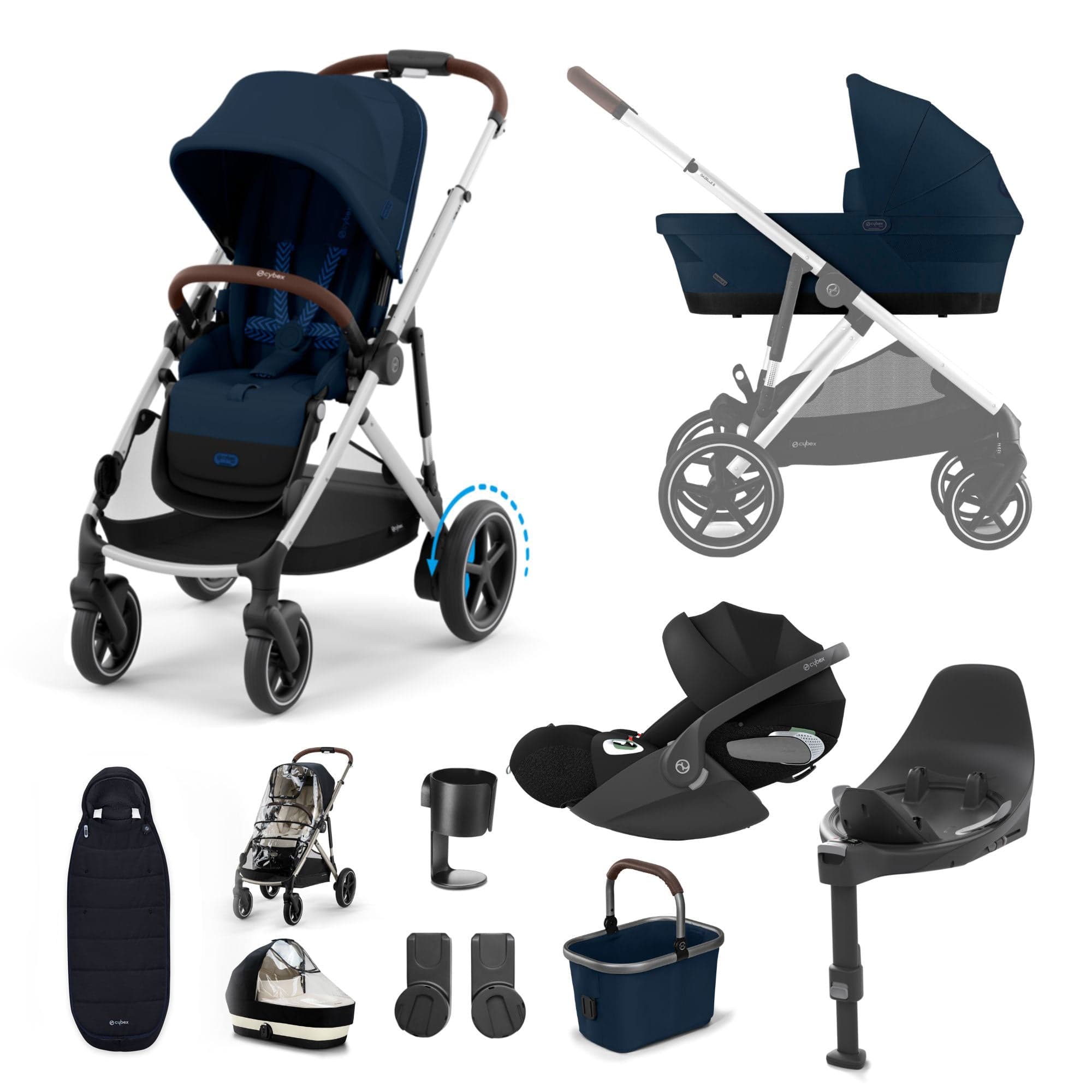 Cybex eGazelle S Luxury Bundle in Ocean Blue Travel Systems 16358-OCE-BLU-2 4063846465927