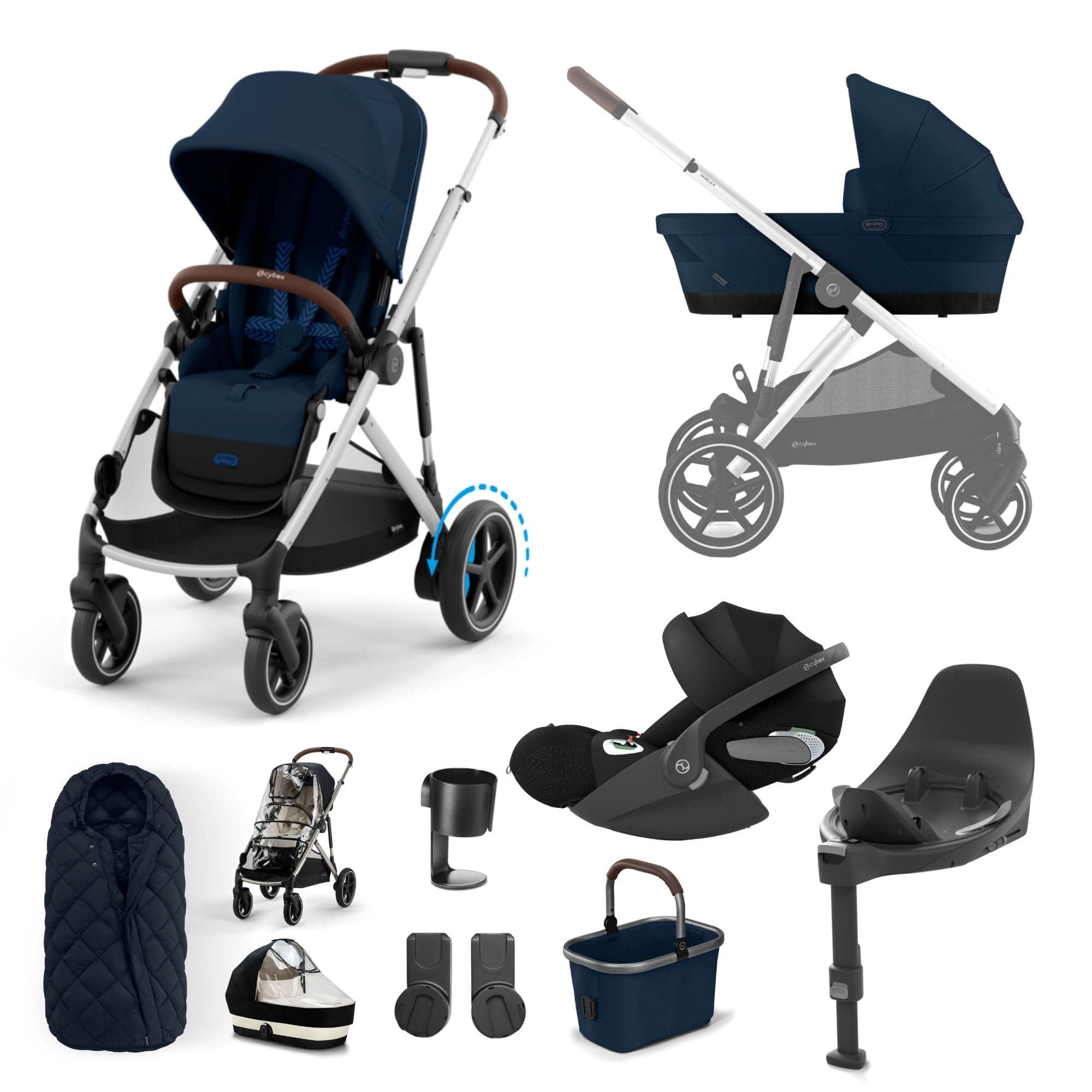 Cybex eGazelle S Luxury Bundle in Ocean Blue Travel Systems 16358-OCE-BLU-3 4063846465927