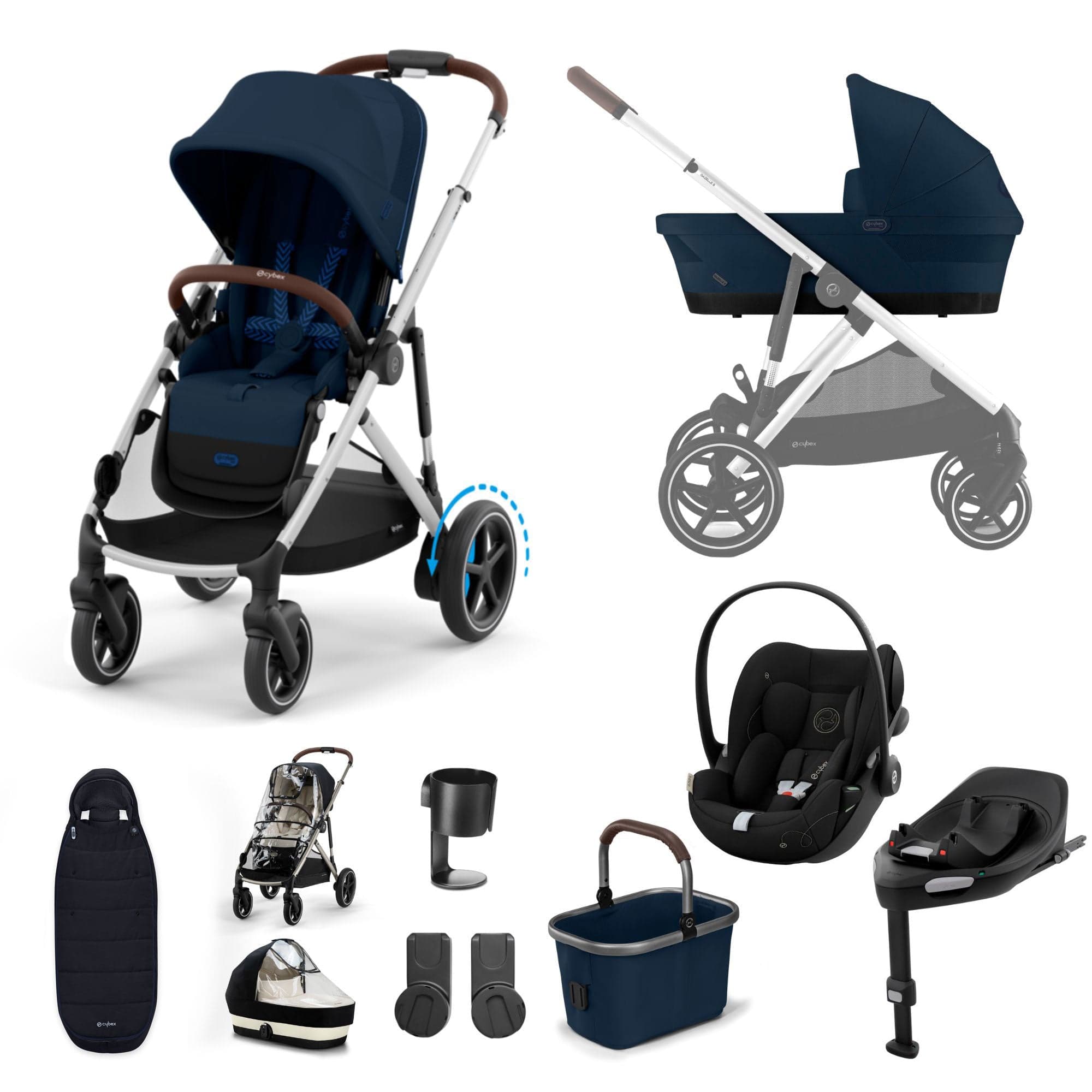 Cybex eGazelle S Luxury Bundle in Ocean Blue Travel Systems 16358-OCE-BLU 4063846465927