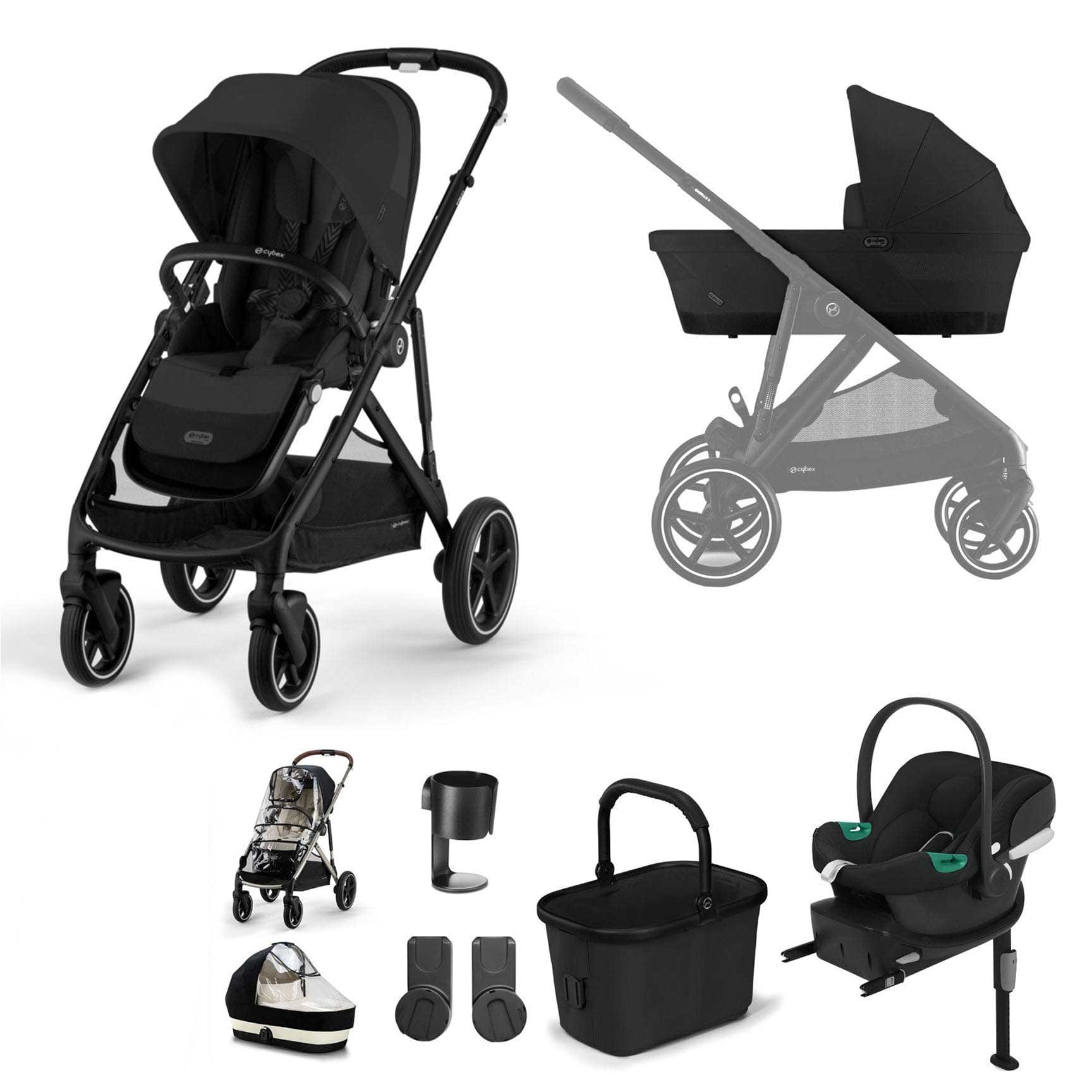 Cybex Gazelle S Comfort Bundle in Black/Moon Black Travel Systems 12768-BLK-MOO-BLK-1 4063846324859