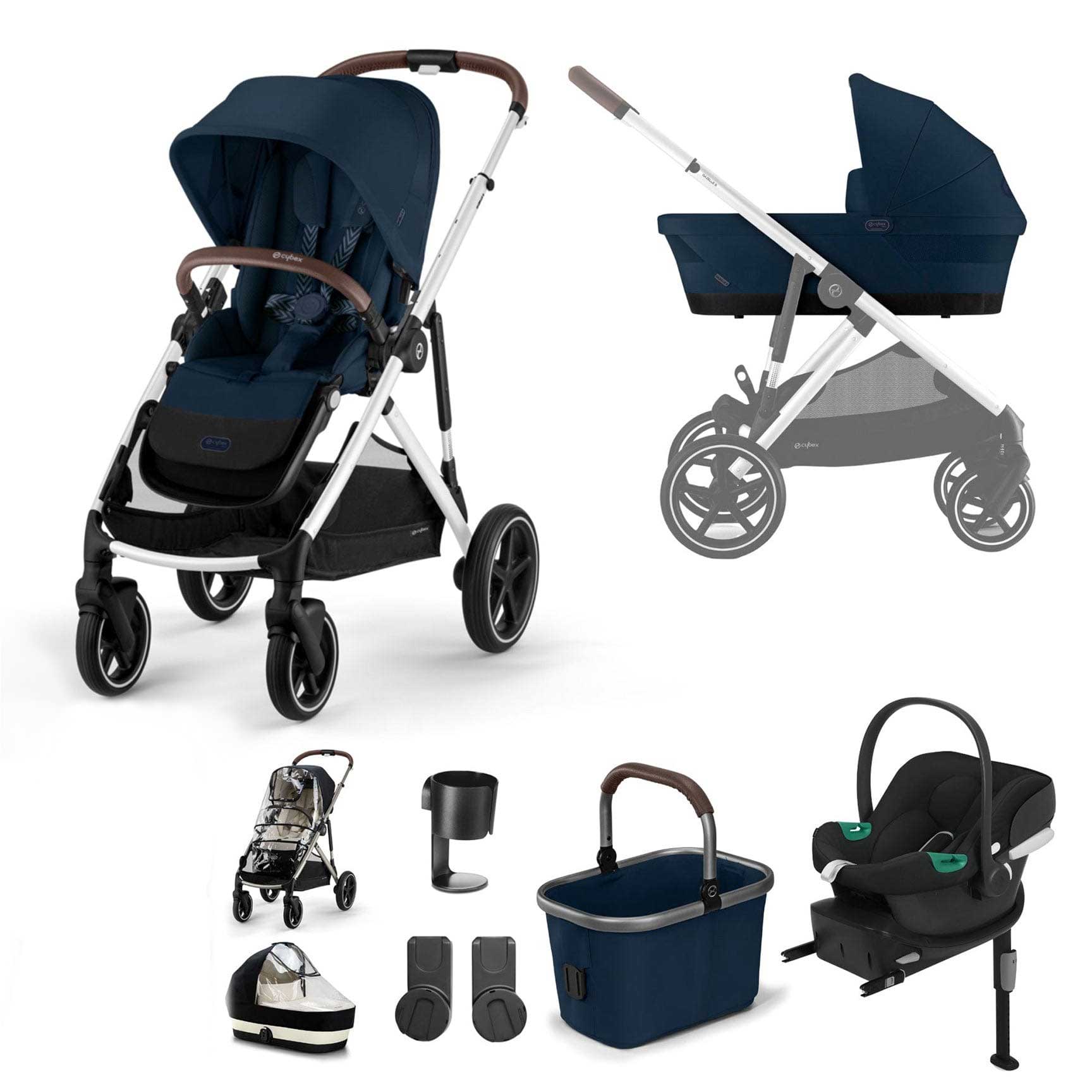 Cybex Gazelle S Comfort Bundle in Silver/Ocean Blue Travel Systems 12769-SLV-OCE-BLU-1 4063846324873