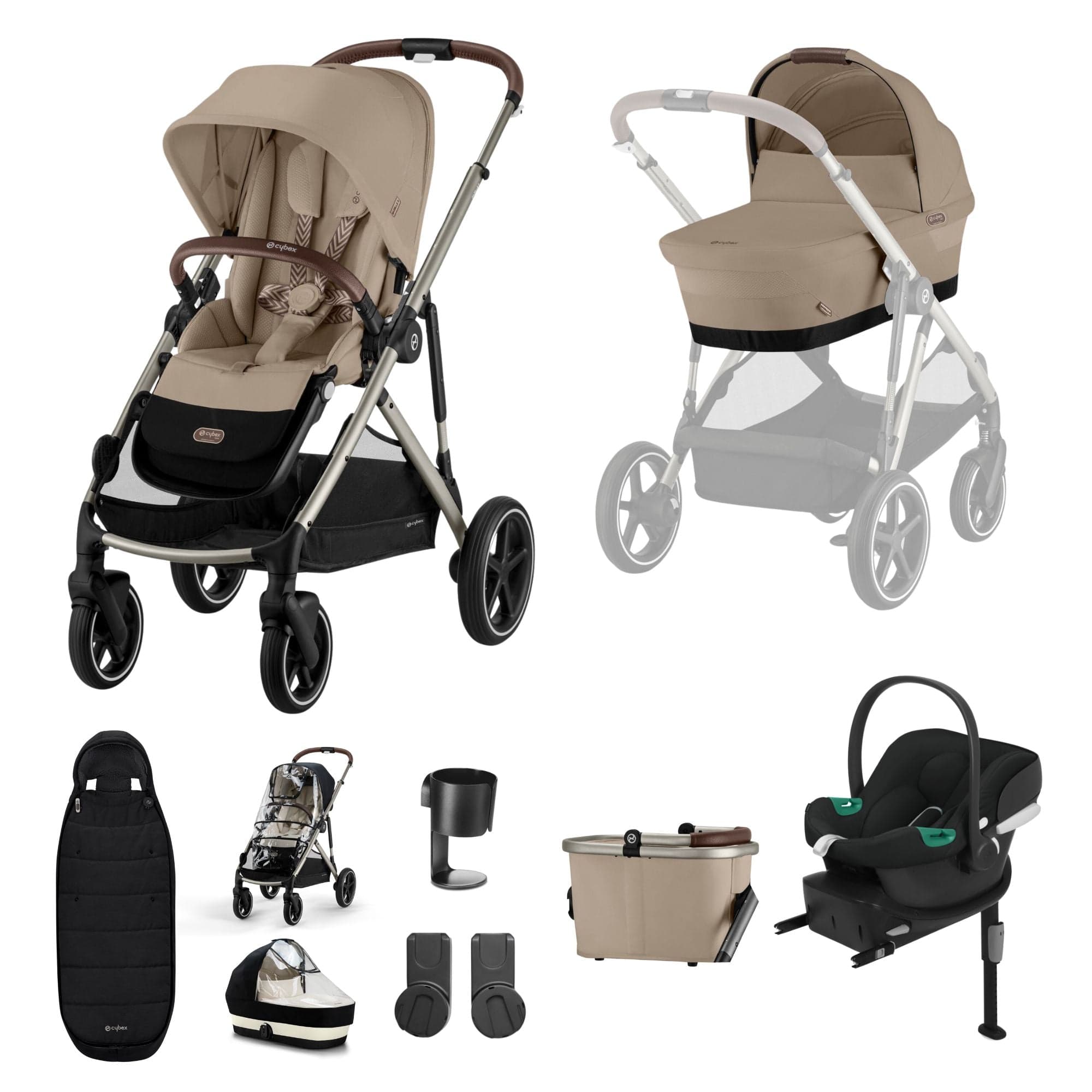 Cybex Gazelle S Comfort Bundle in Taupe/Almond Beige Travel Systems 17035-ALM-BEI-1 4063846456451