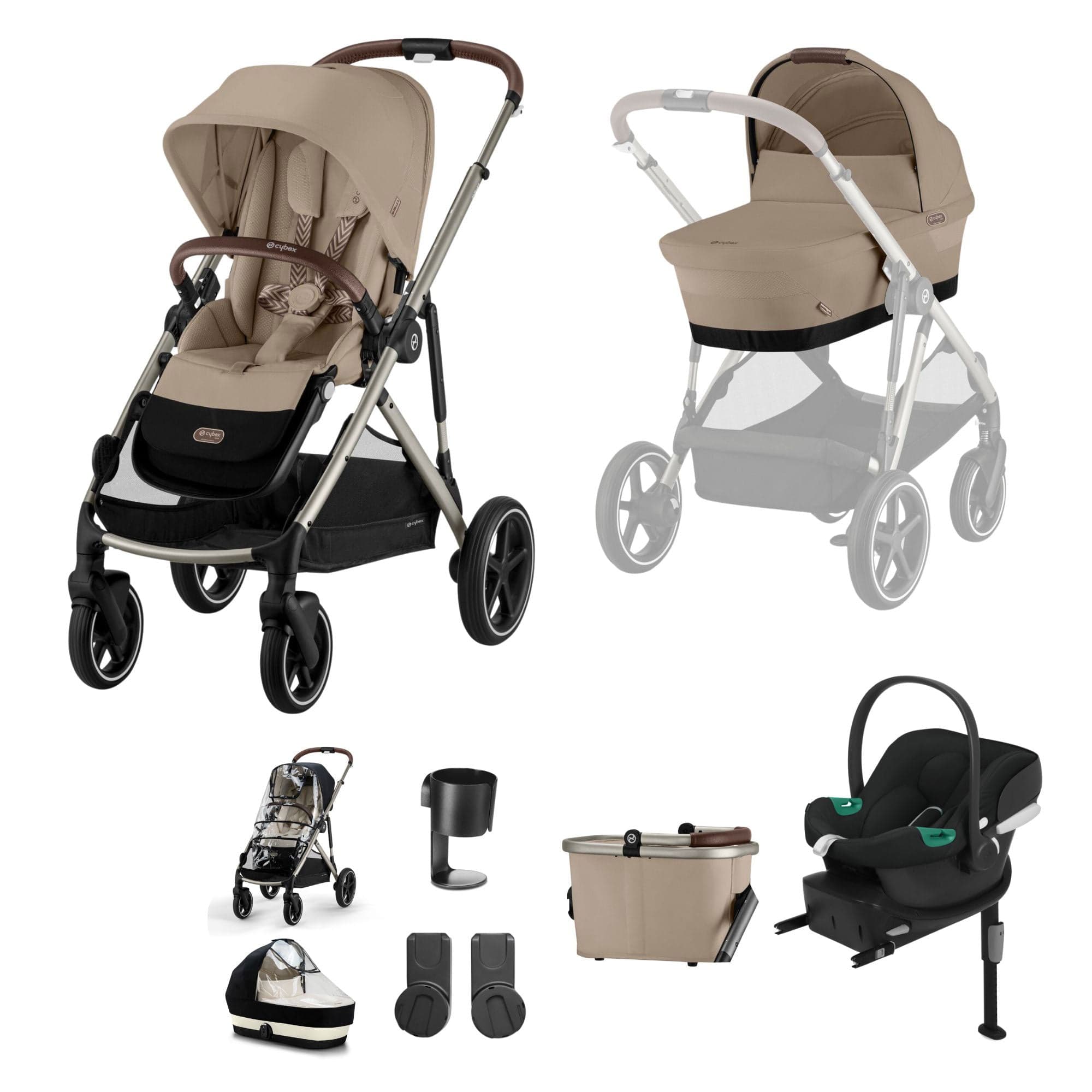 Cybex Gazelle S Comfort Bundle in Taupe/Almond Beige Travel Systems 17035-ALM-BEI-2 4063846456451