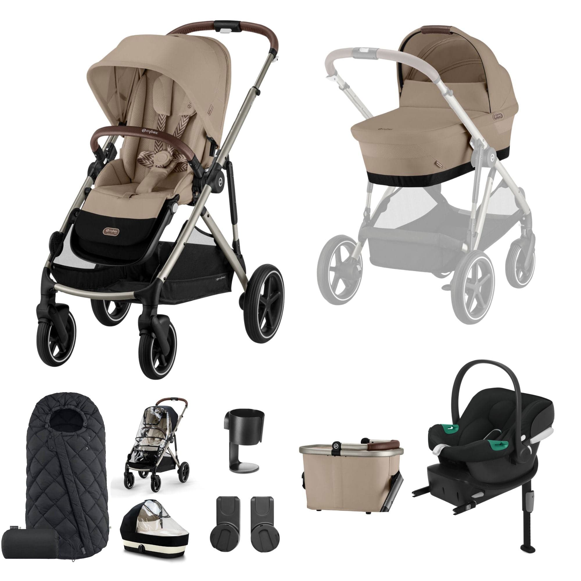 Cybex Gazelle S Comfort Bundle in Taupe/Almond Beige Travel Systems 17035-ALM-BEI 4063846456451