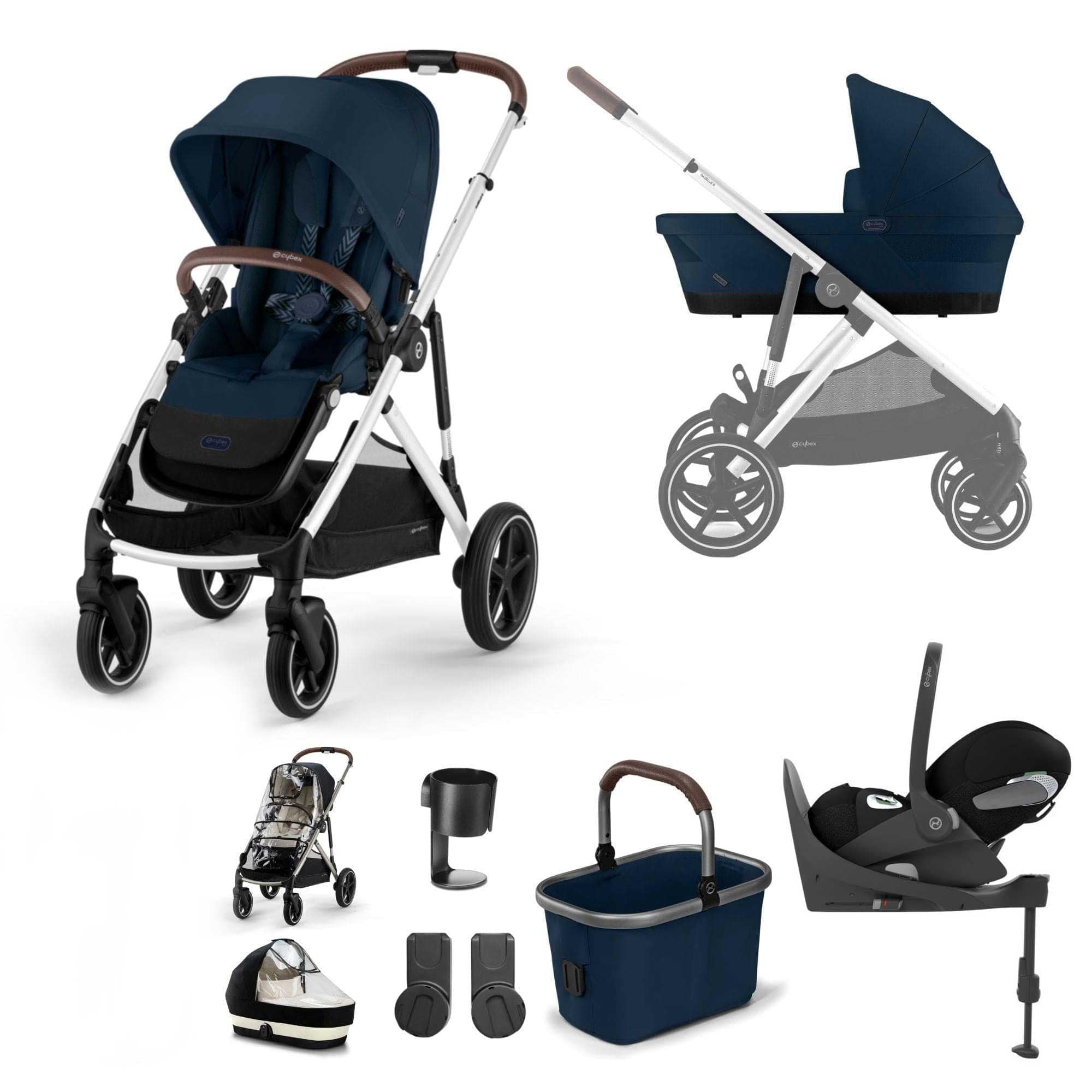 Cybex Gazelle S Luxury Bundle in Silver/Ocean Blue Travel Systems 12775-SLV-OCE-BLU-2 4063846324873