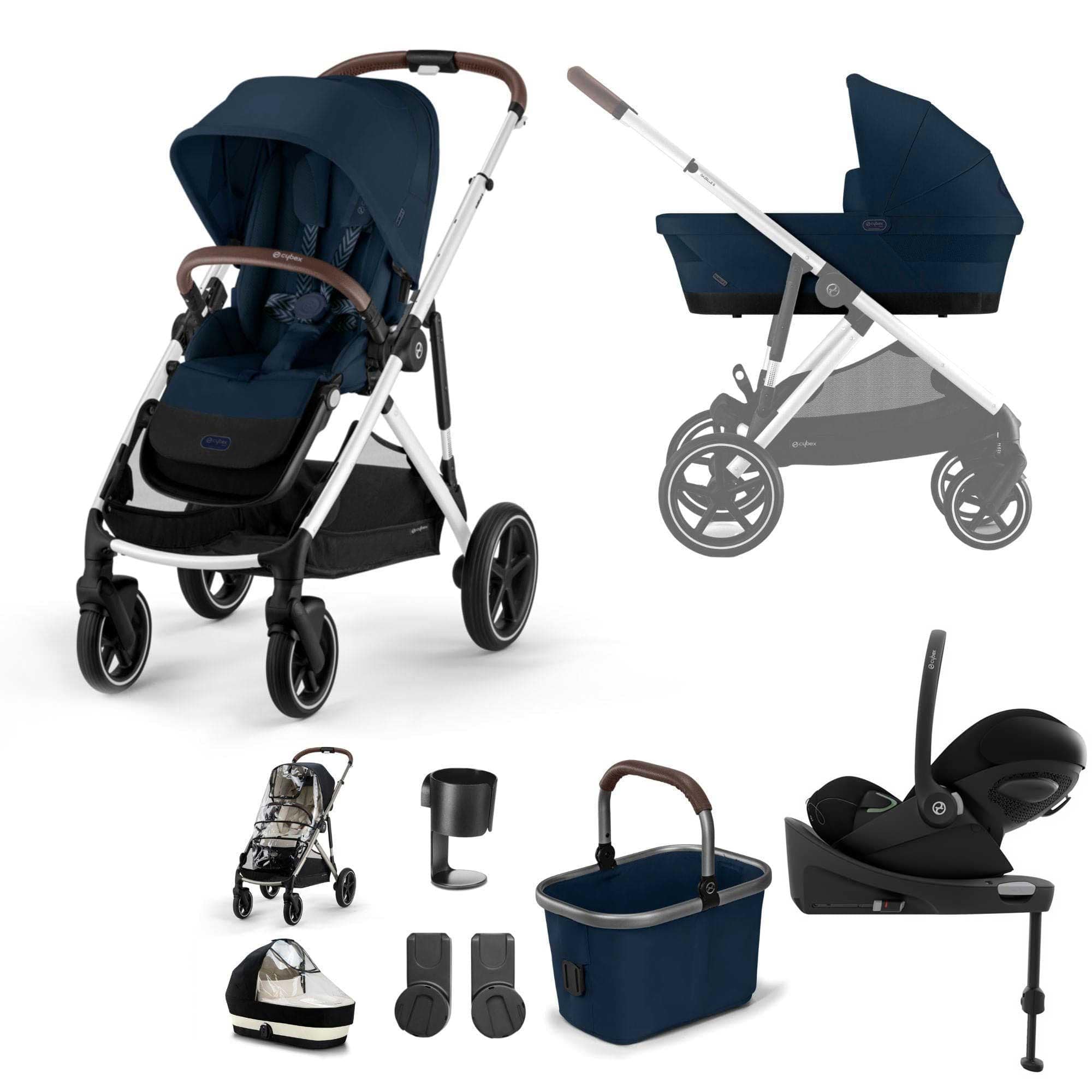 Cybex Gazelle S Luxury Bundle in Silver/Ocean Blue Travel Systems 14678-SLV-OCE-BLU-1 4063846324873