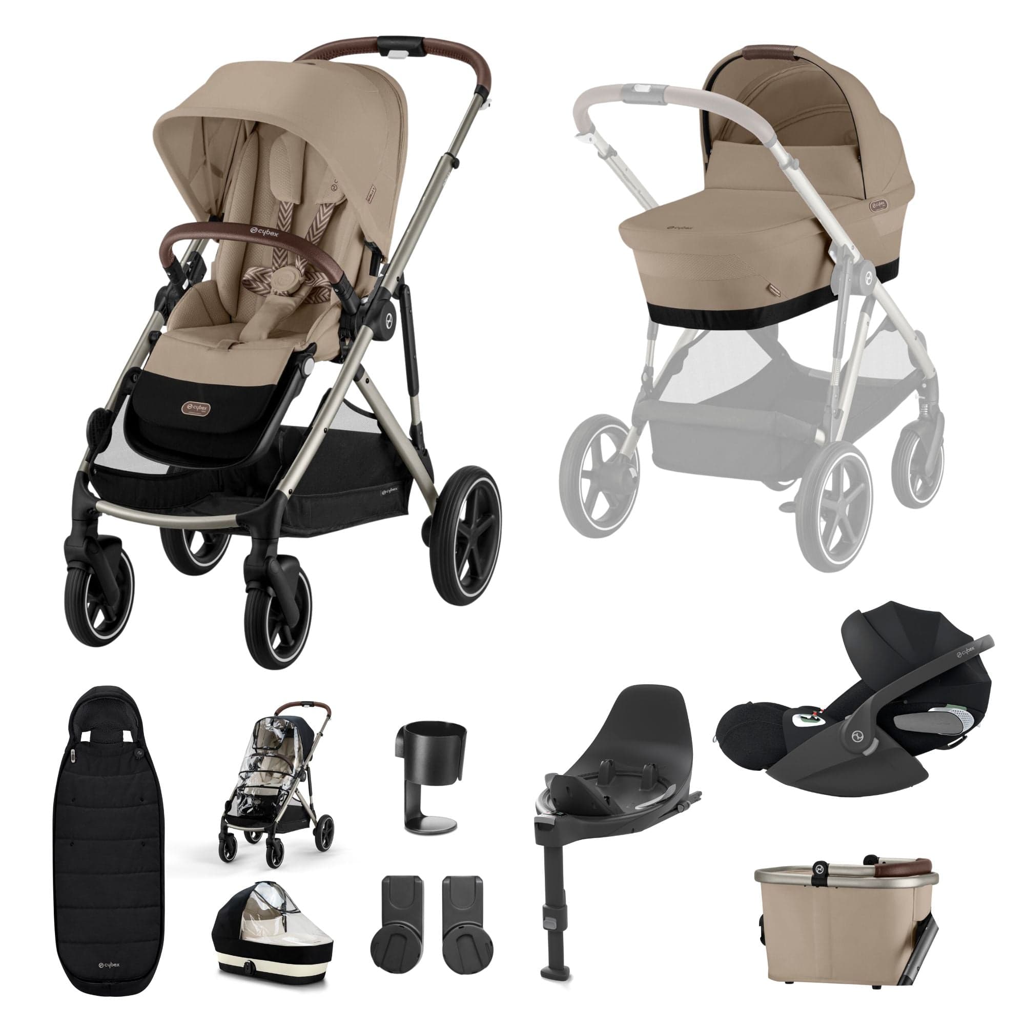 Cybex Gazelle S Luxury Bundle in Taupe/Almond Beige Travel Systems 17044-ALM-BEI-1 4063846456451