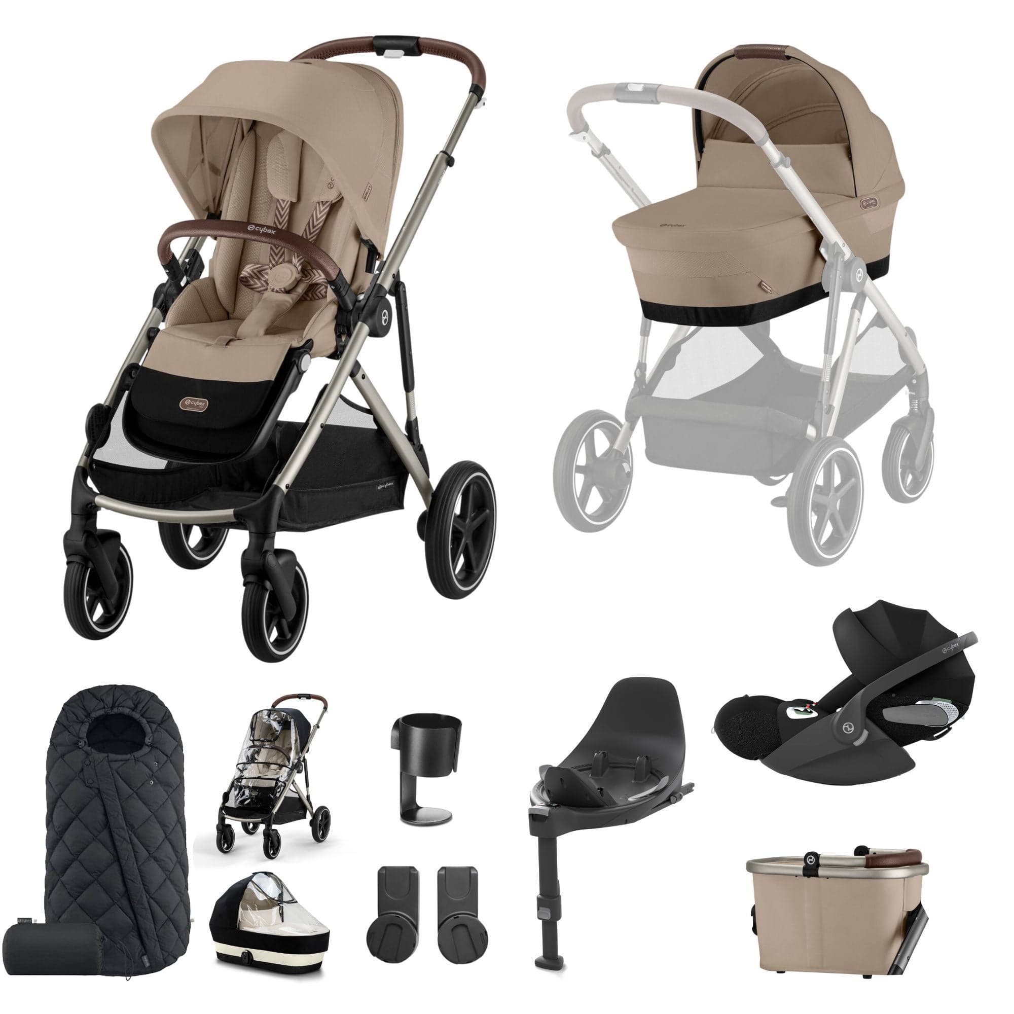 Cybex Gazelle S Luxury Bundle in Taupe/Almond Beige Travel Systems 17044-ALM-BEI-3 4063846456451