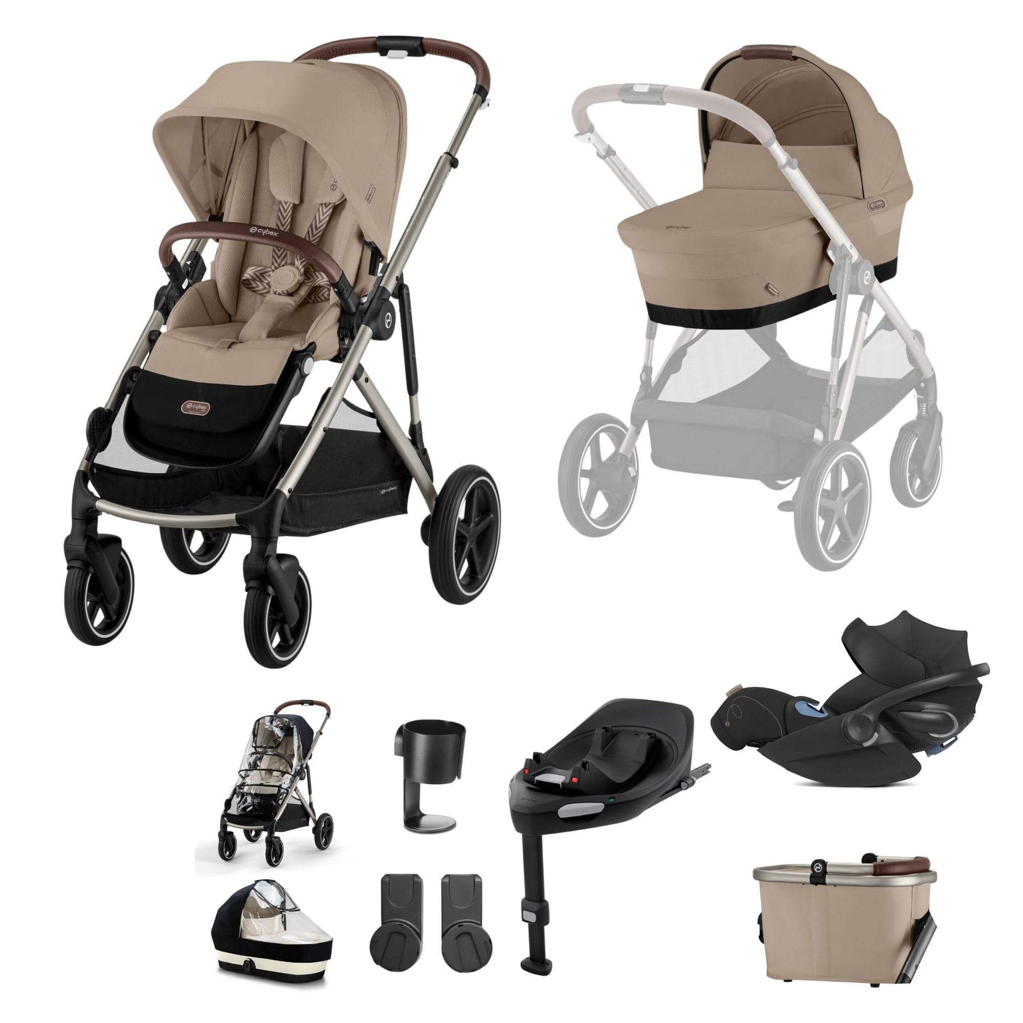 Cybex Gazelle S Luxury Bundle in Taupe/Almond Beige Travel Systems 17044-ALM-BEI-4 4063846456451