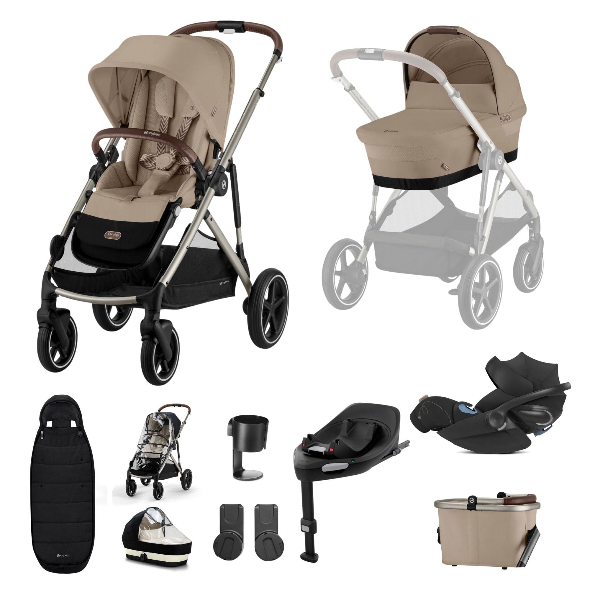 Cybex Gazelle S Luxury Bundle in Taupe/Almond Beige Travel Systems 17044-ALM-BEI 4063846456451