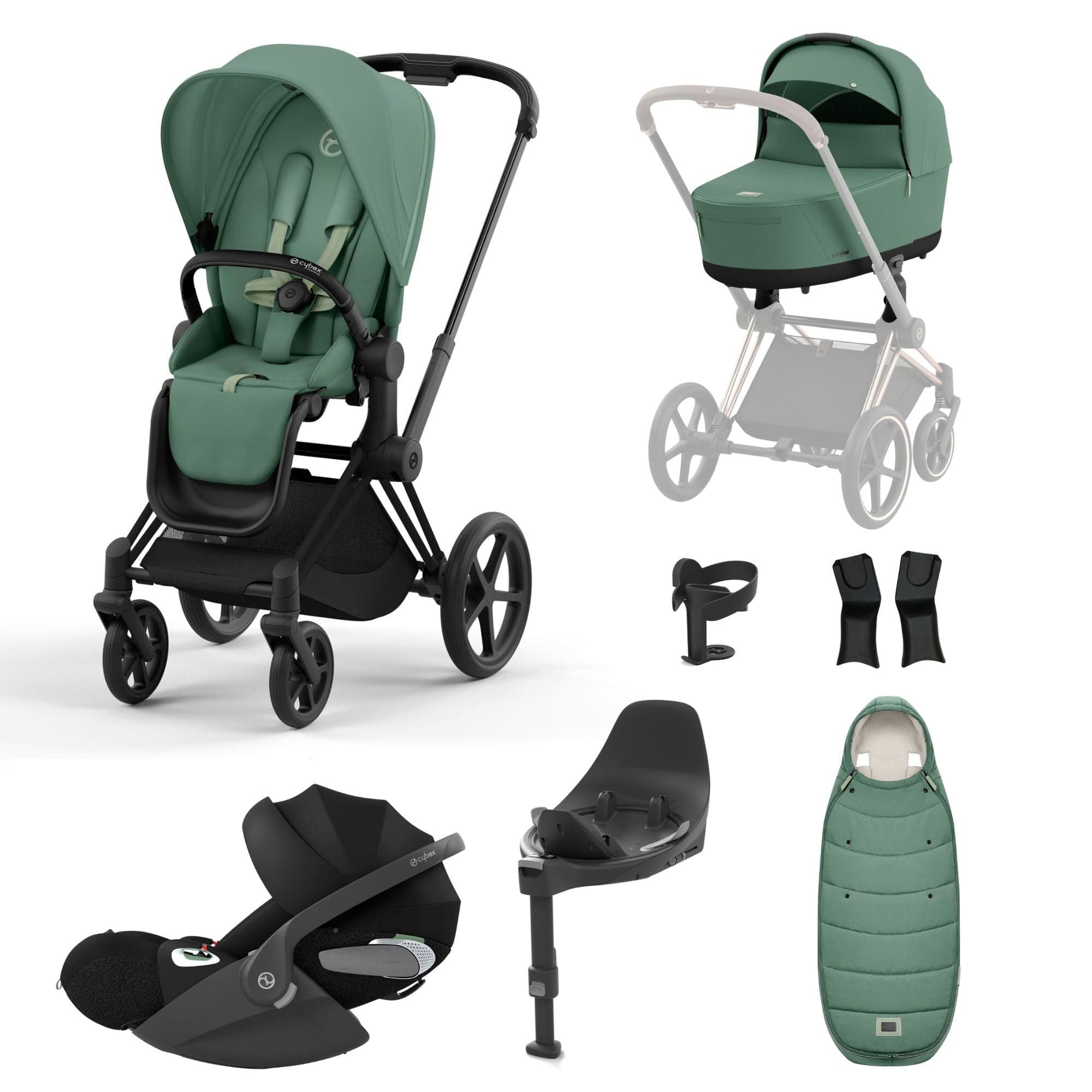 Cybex Priam Travel System With Cloud T in Leaf Green