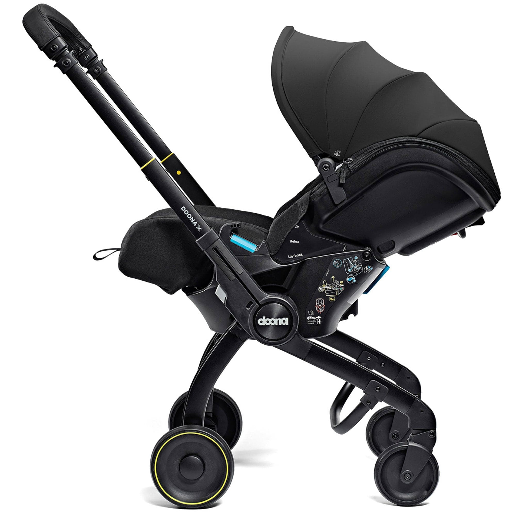 Doona X Infant Car Seat Stroller & X Isofix Base Nitro Black Baby Car Seats