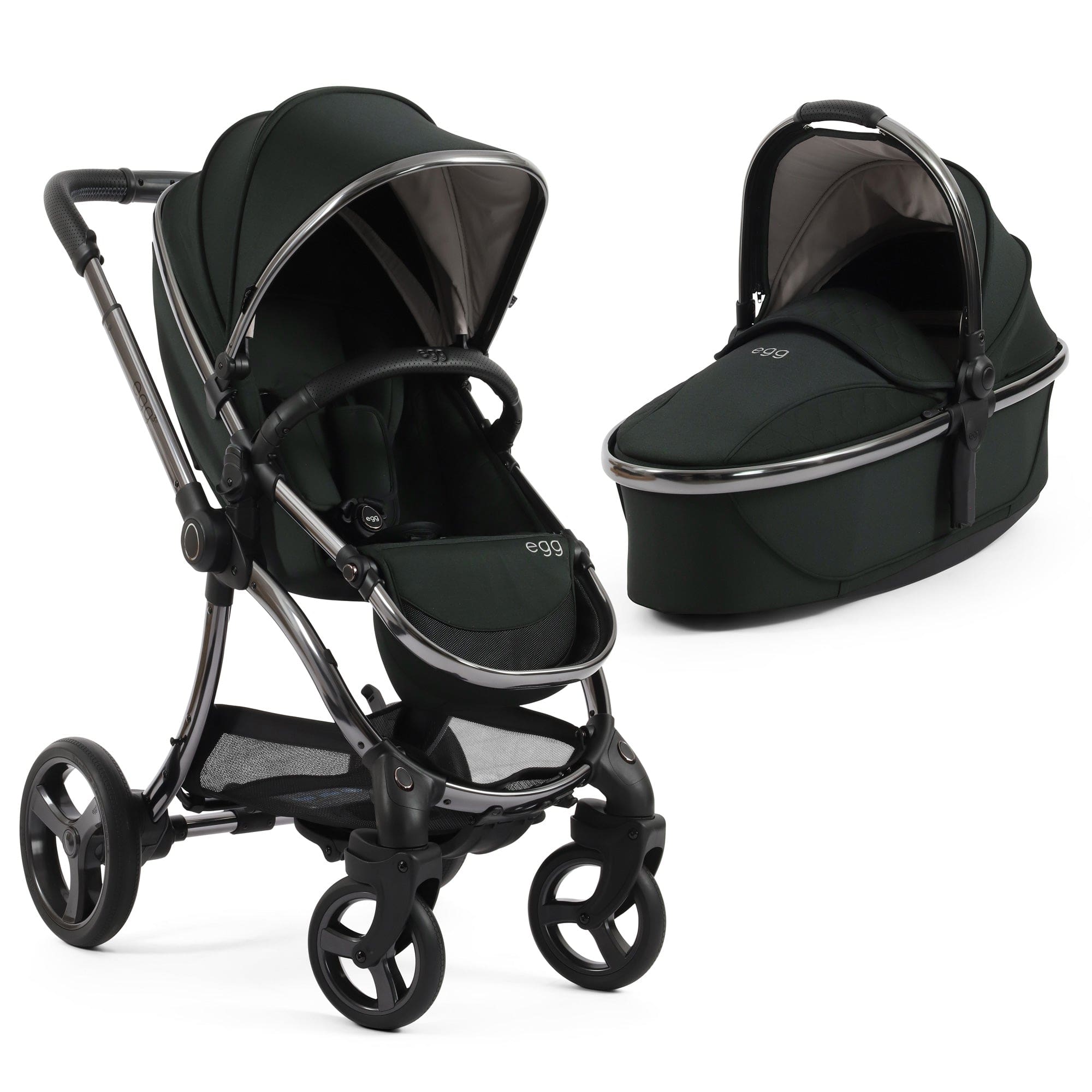 egg3 Pram Bundle Black Olive Baby Prams 14690-BLO 5060711567822