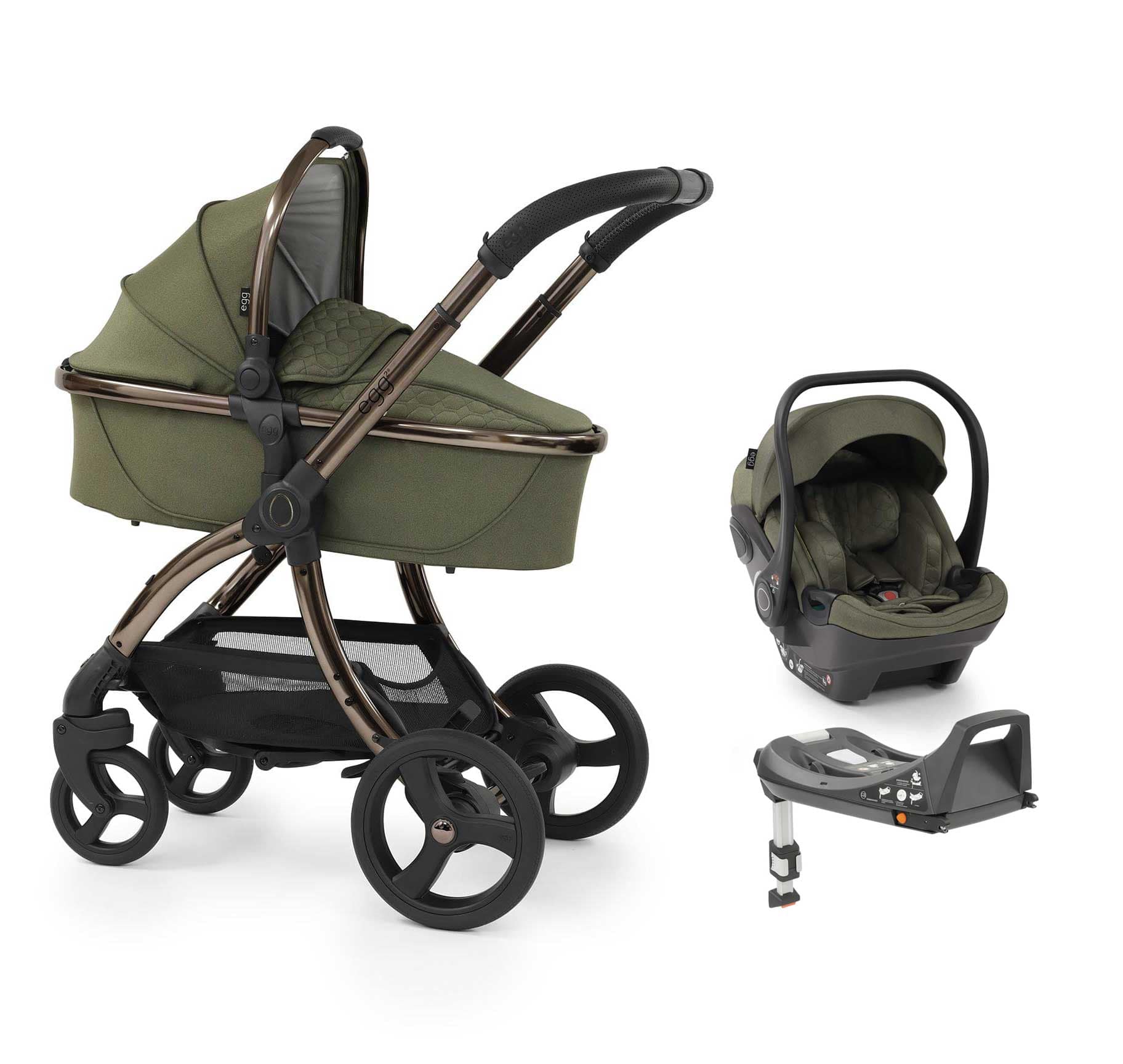 egg2 Pram Travel System Hunter Green (EX DISPLAY MODEL) Travel Systems 13602-HGRN 5060711564180