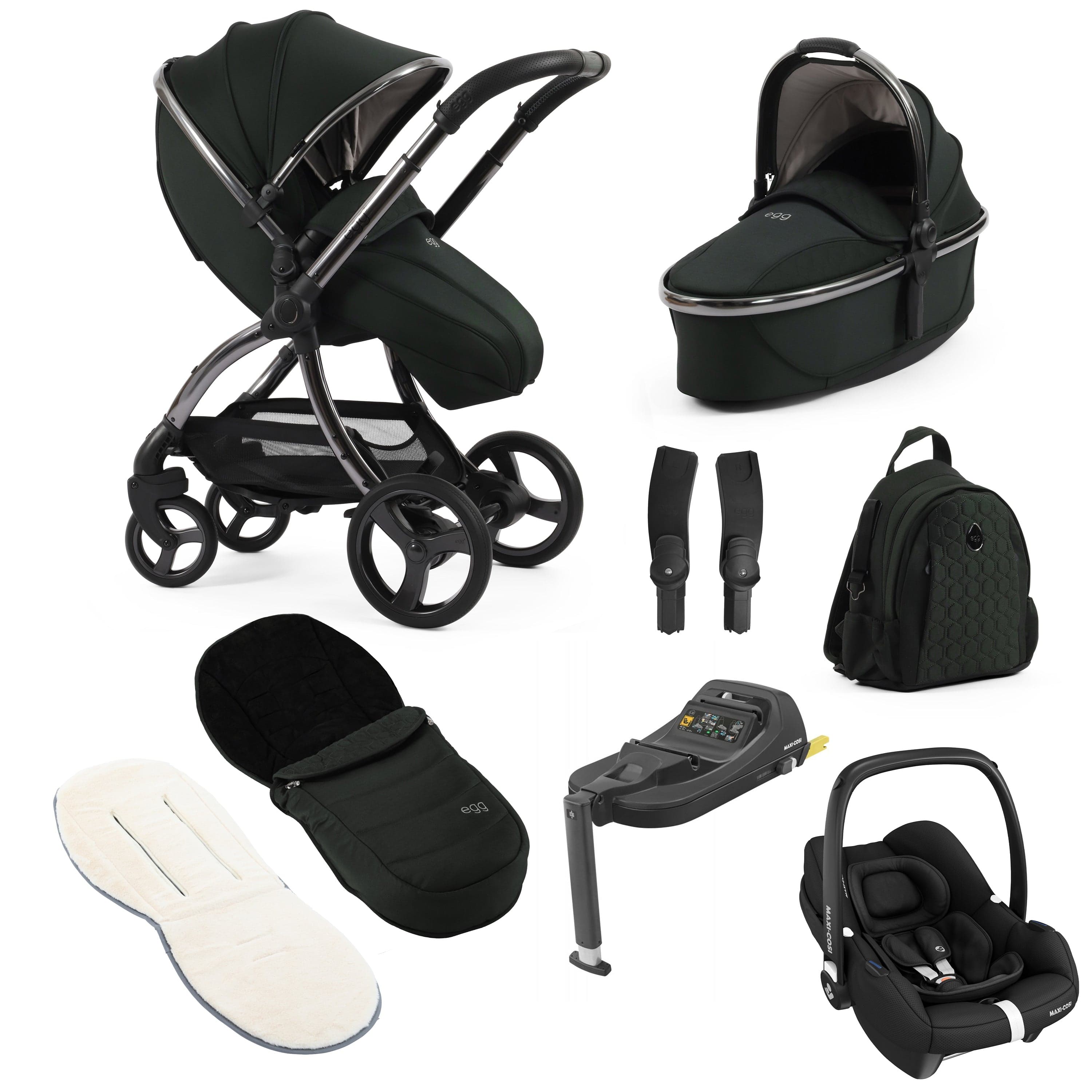 egg3 Luxury Maxi-Cosi Travel System Bundle in Black Olive Travel Systems 18040-CAB-BLO 5060711567822